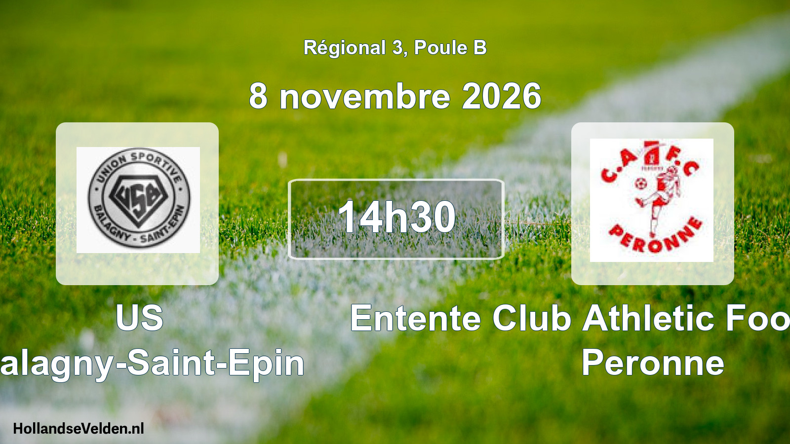 Scheduled Match: US Balagny-Saint-Epin - Entente Club Athletic Football Club Peronne (8 November 2026)