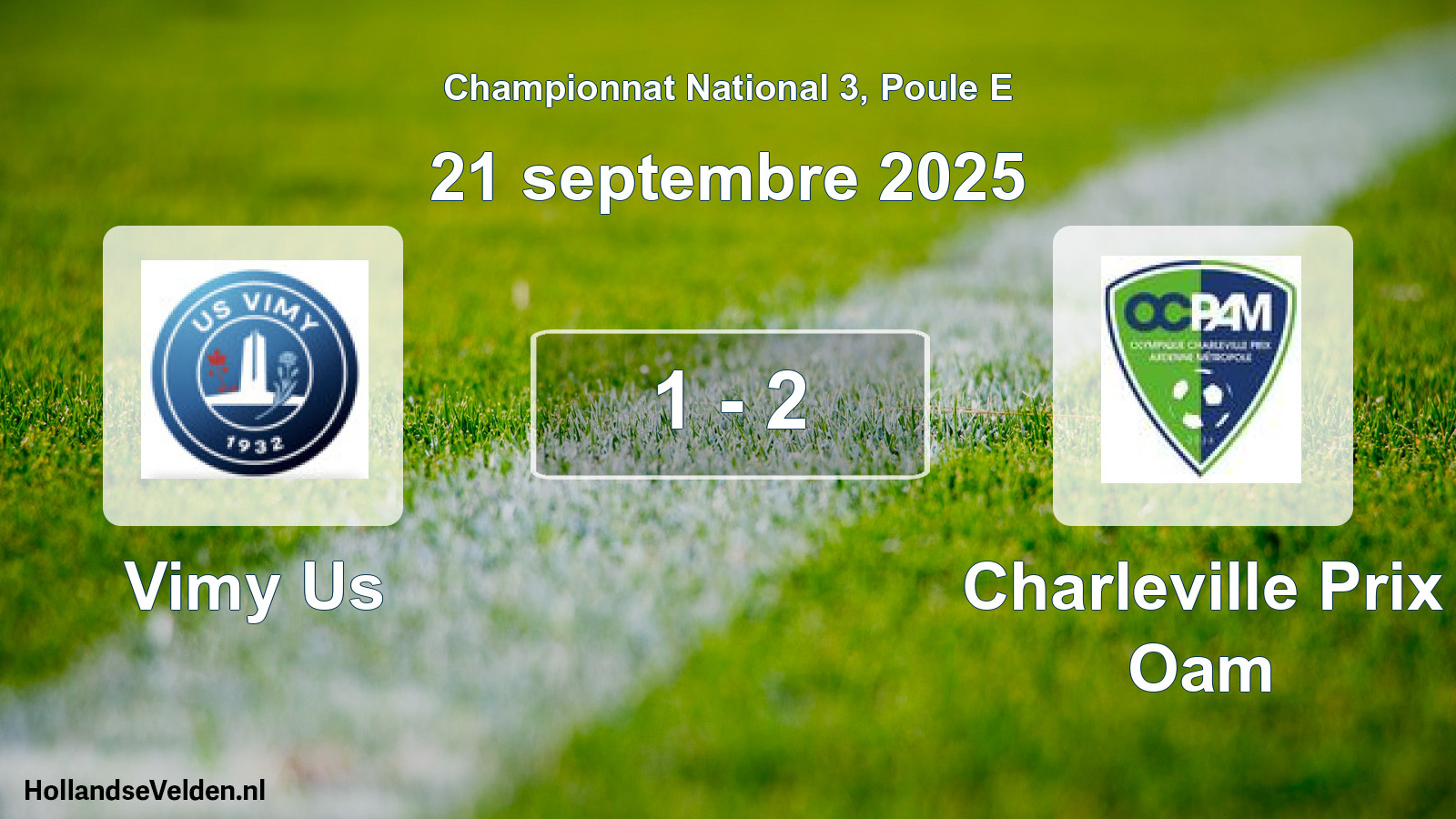 Total number of matches played: Vimy Us - Charleville Prix Oam 1 - 2 (21 September 2025)