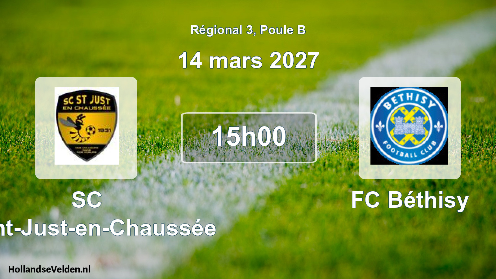 Geplande wedstrijd: SC Saint-Just-en-Chaussée - FC Béthisy (14 maart 2027)