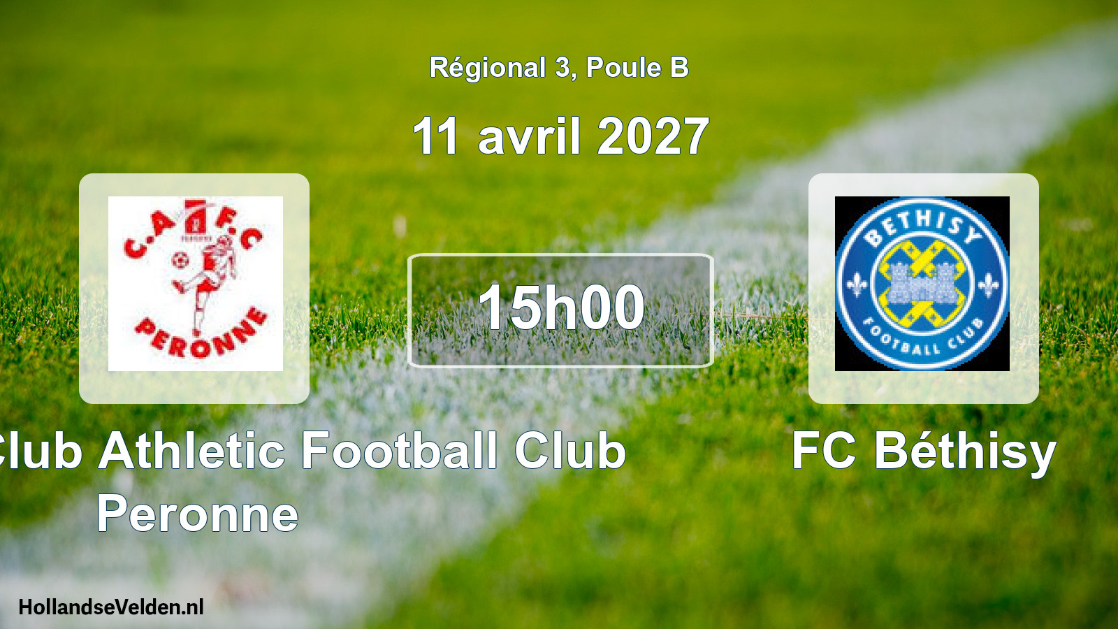 Geplande wedstrijd: Entente Club Athletic Football Club Peronne - FC Béthisy (11 april 2027)