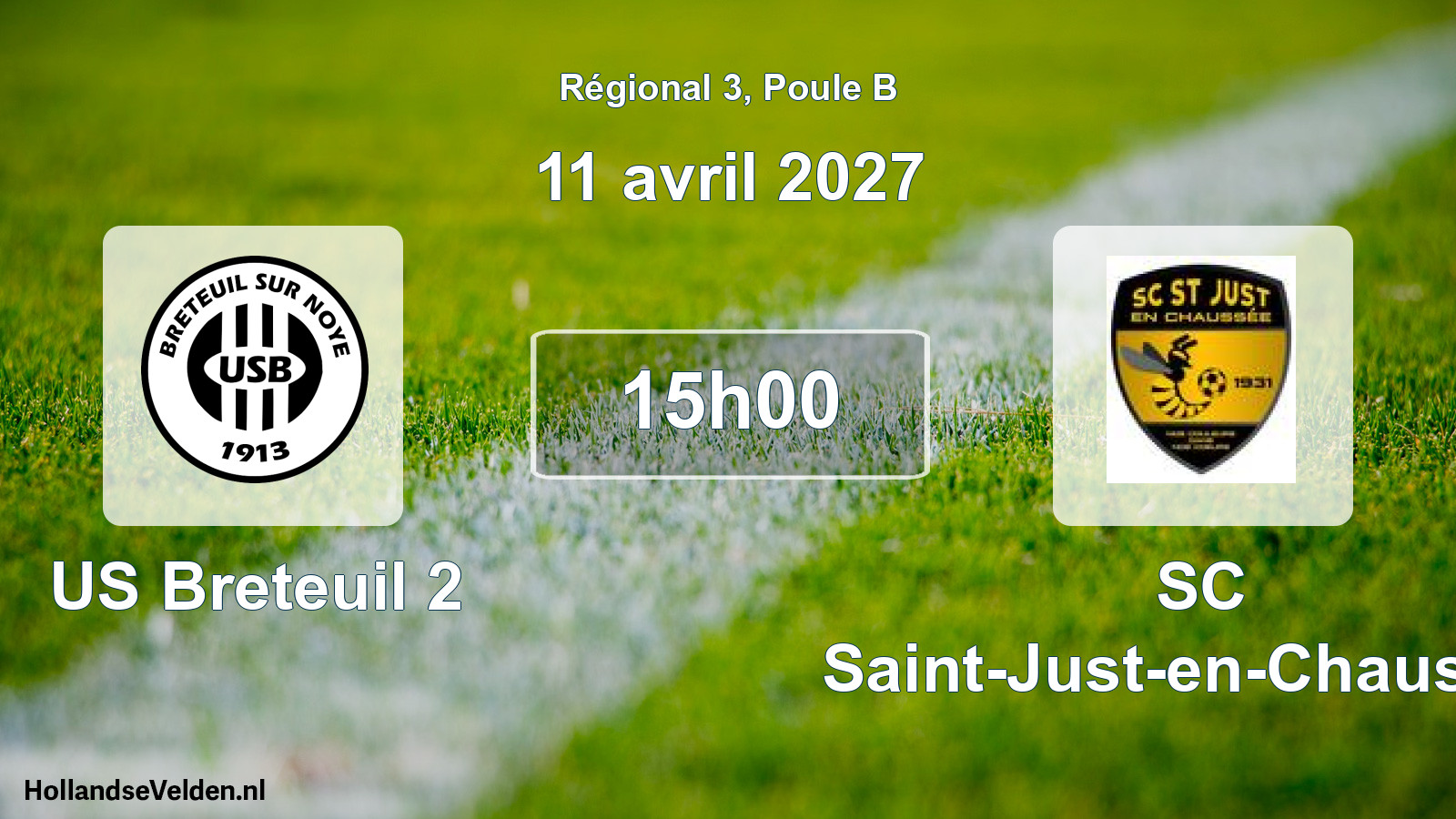 Match programmé: US Breteuil 2 - SC Saint-Just-en-Chaussée (11 avril 2027)