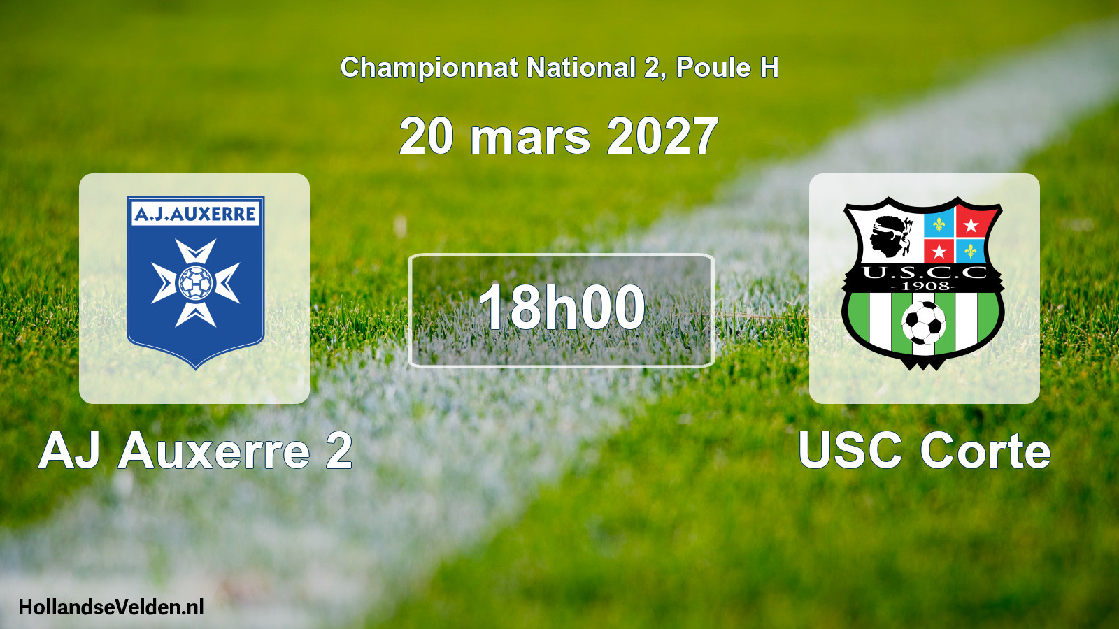 Geplande wedstrijd: AJ Auxerre 2 - USC Corte (20 maart 2027)