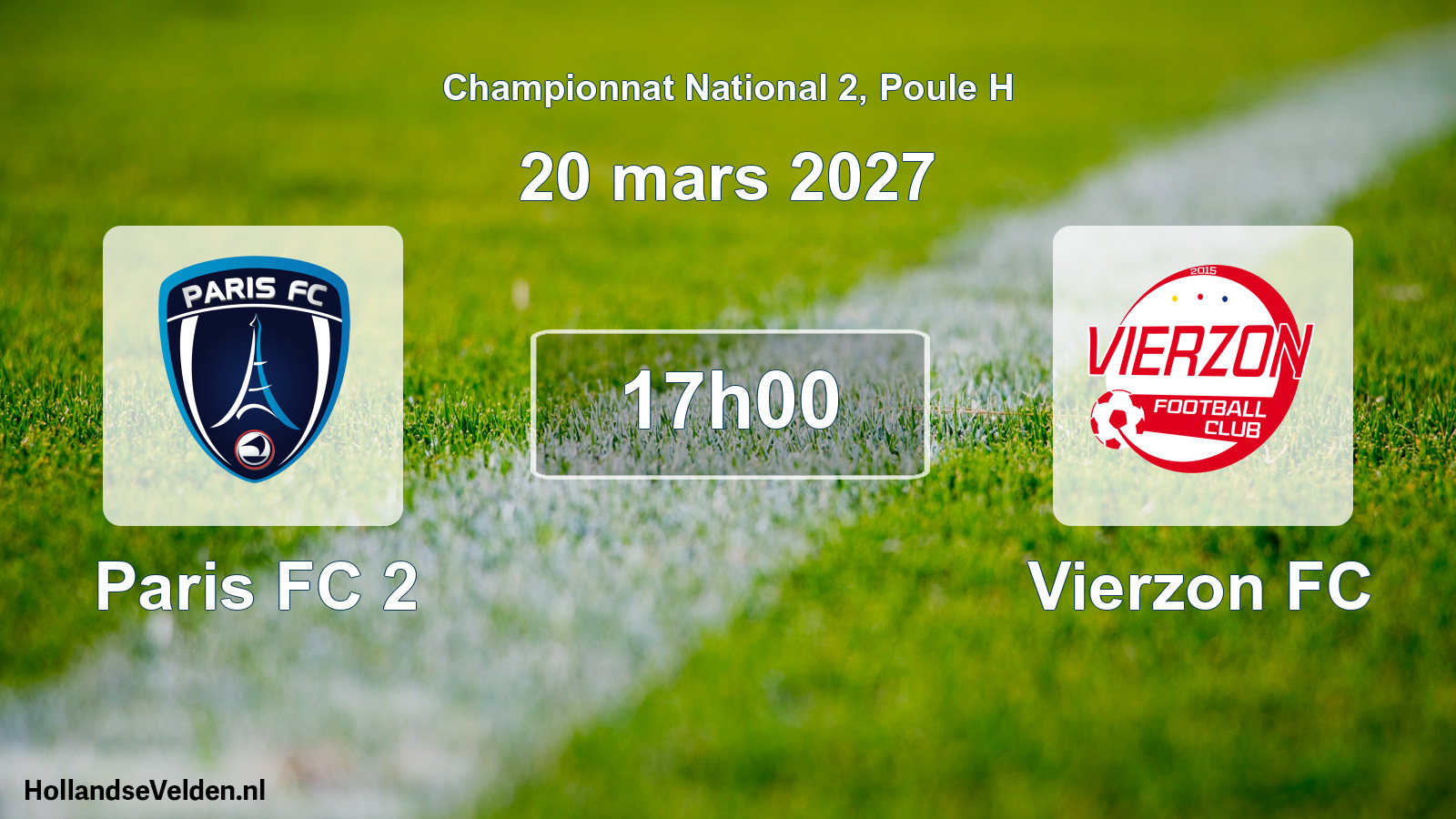Match programmé: Paris FC 2 - Vierzon FC (20 mars 2027)