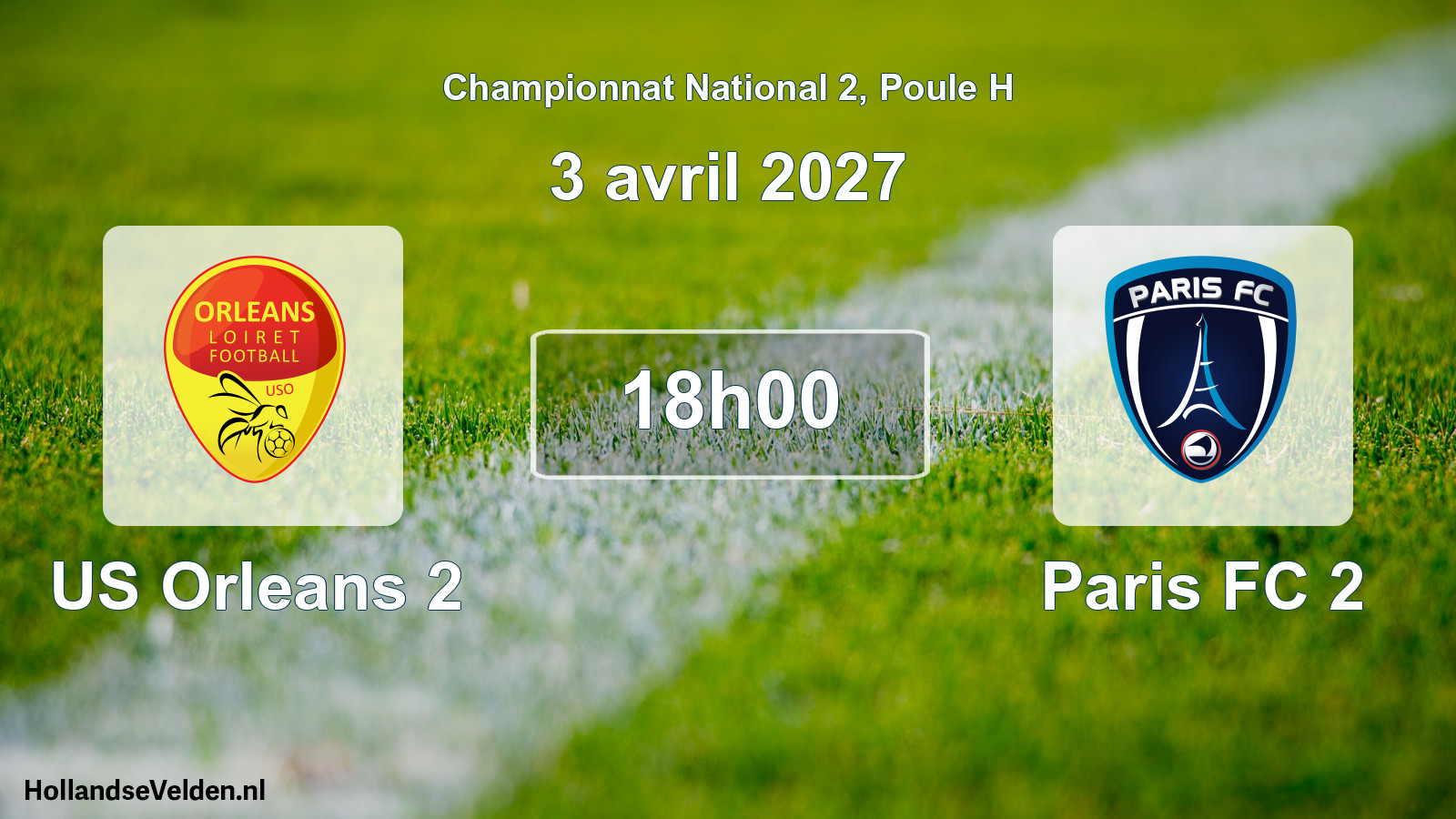 Match programmé: US Orleans 2 - Paris FC 2 (3 avril 2027)