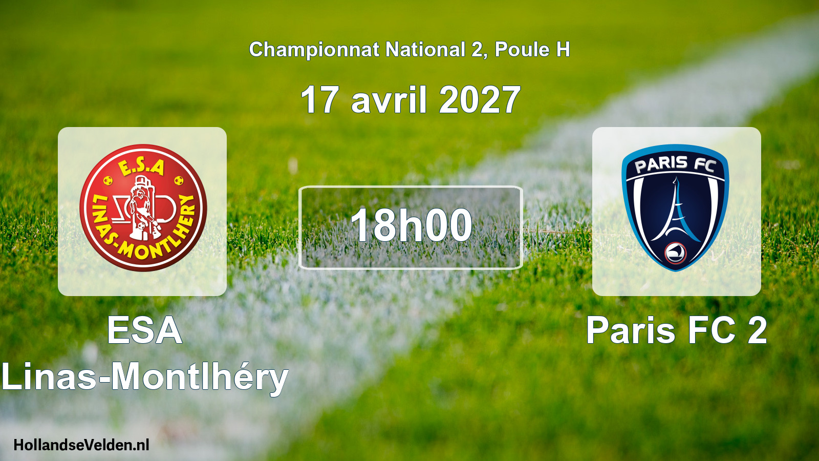 Match programmé: ESA Linas-Montlhéry - Paris FC 2 (17 avril 2027)