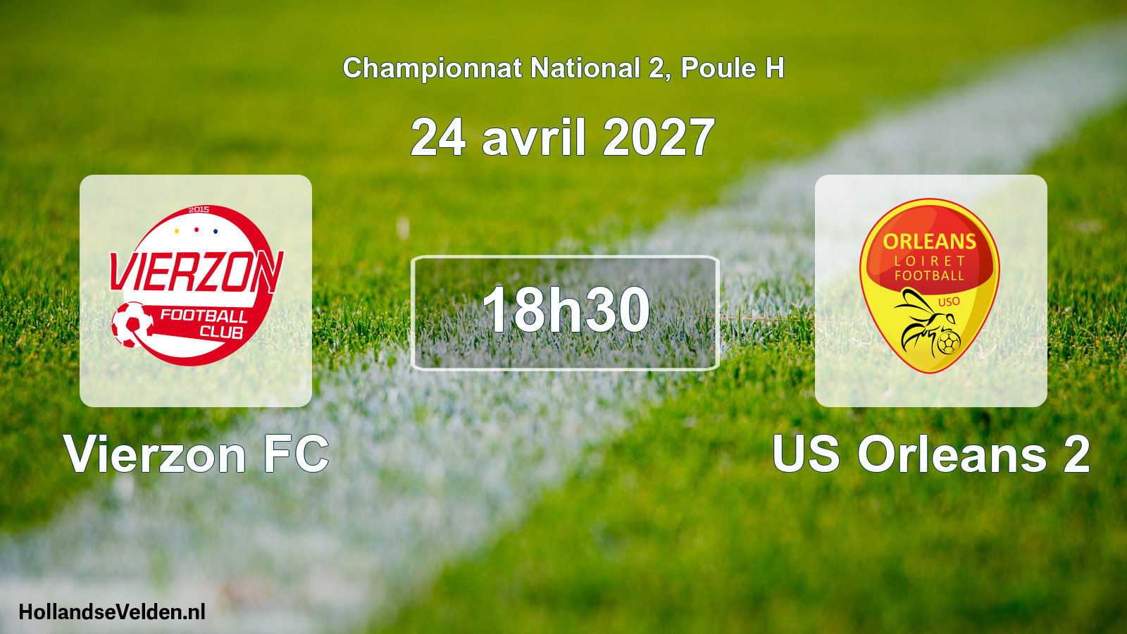 Match programmé: Vierzon FC - US Orleans 2 (24 avril 2027)