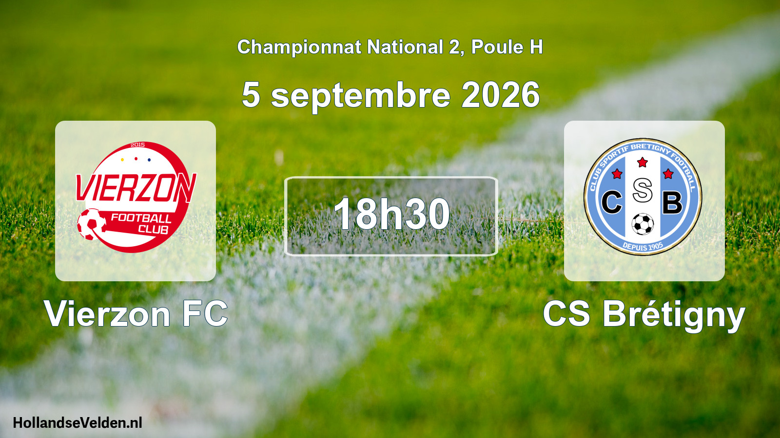 Match programmé: Vierzon FC - CS Brétigny (5 septembre 2026)