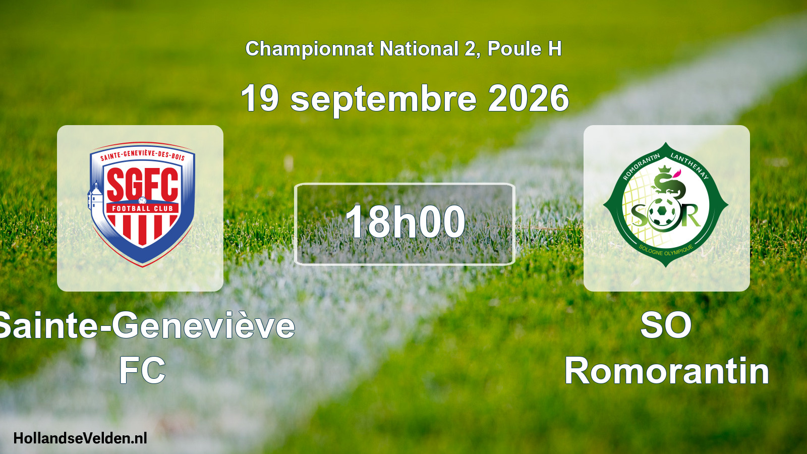 Scheduled Match: Sainte-Geneviève FC - SO Romorantin (19 September 2026)