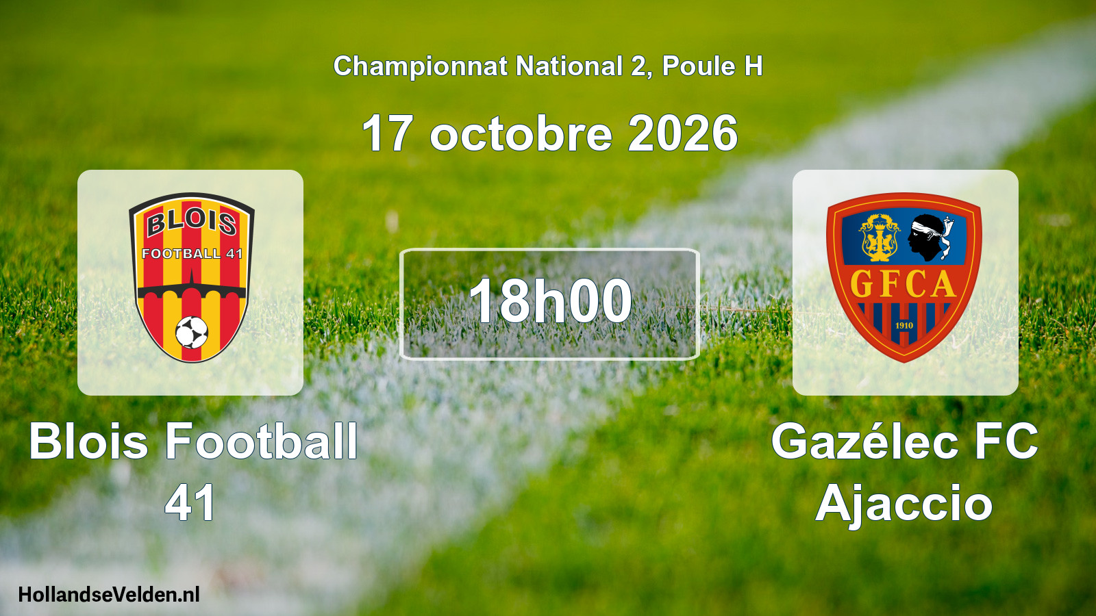 Scheduled Match: Blois Football 41 - Gazélec FC Ajaccio (17 October 2026)