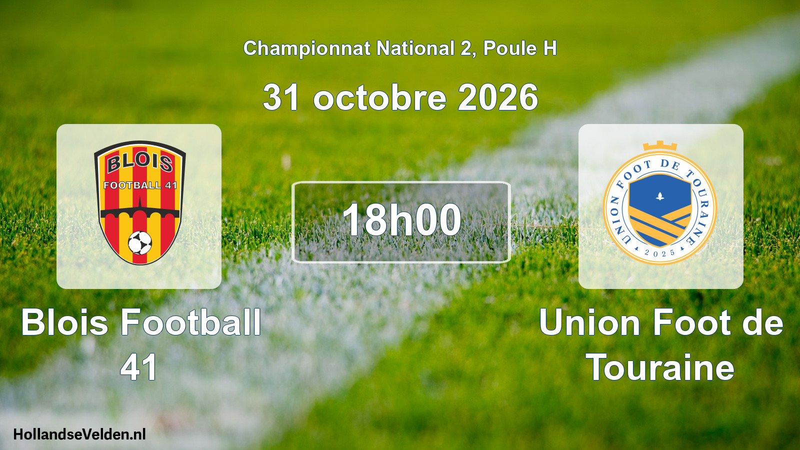 Match programmé: Blois Football 41 - Union Foot de Touraine (31 octobre 2026)