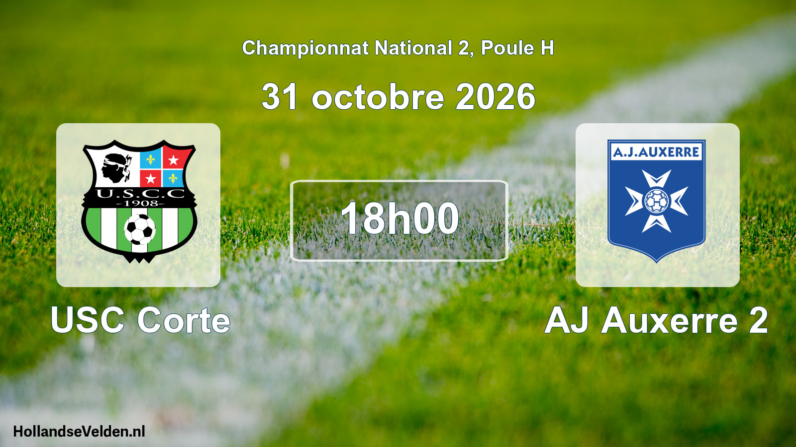 Scheduled Match: USC Corte - AJ Auxerre 2 (31 October 2026)