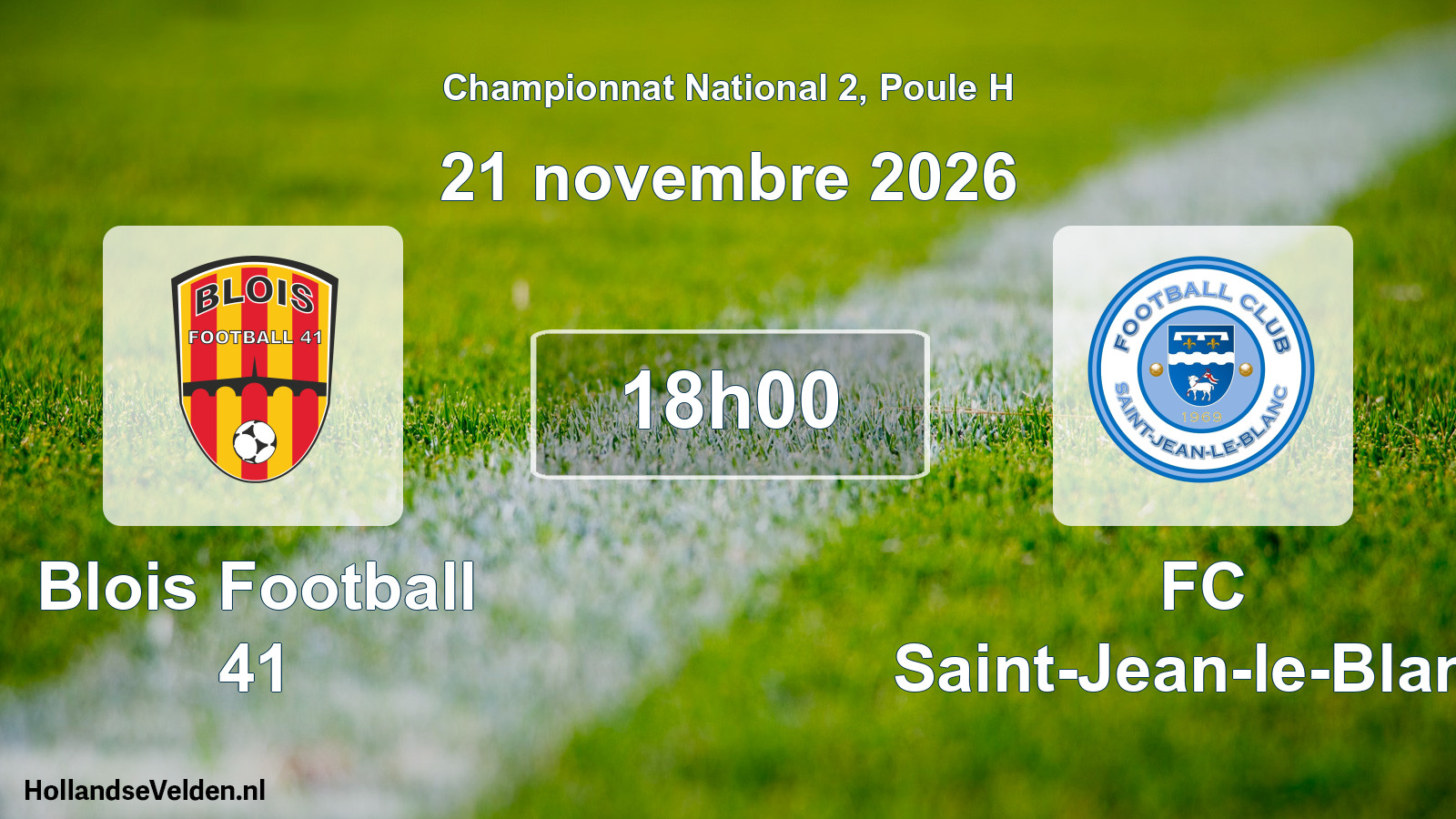 Scheduled Match: Blois Football 41 - FC Saint-Jean-le-Blanc (21 November 2026)