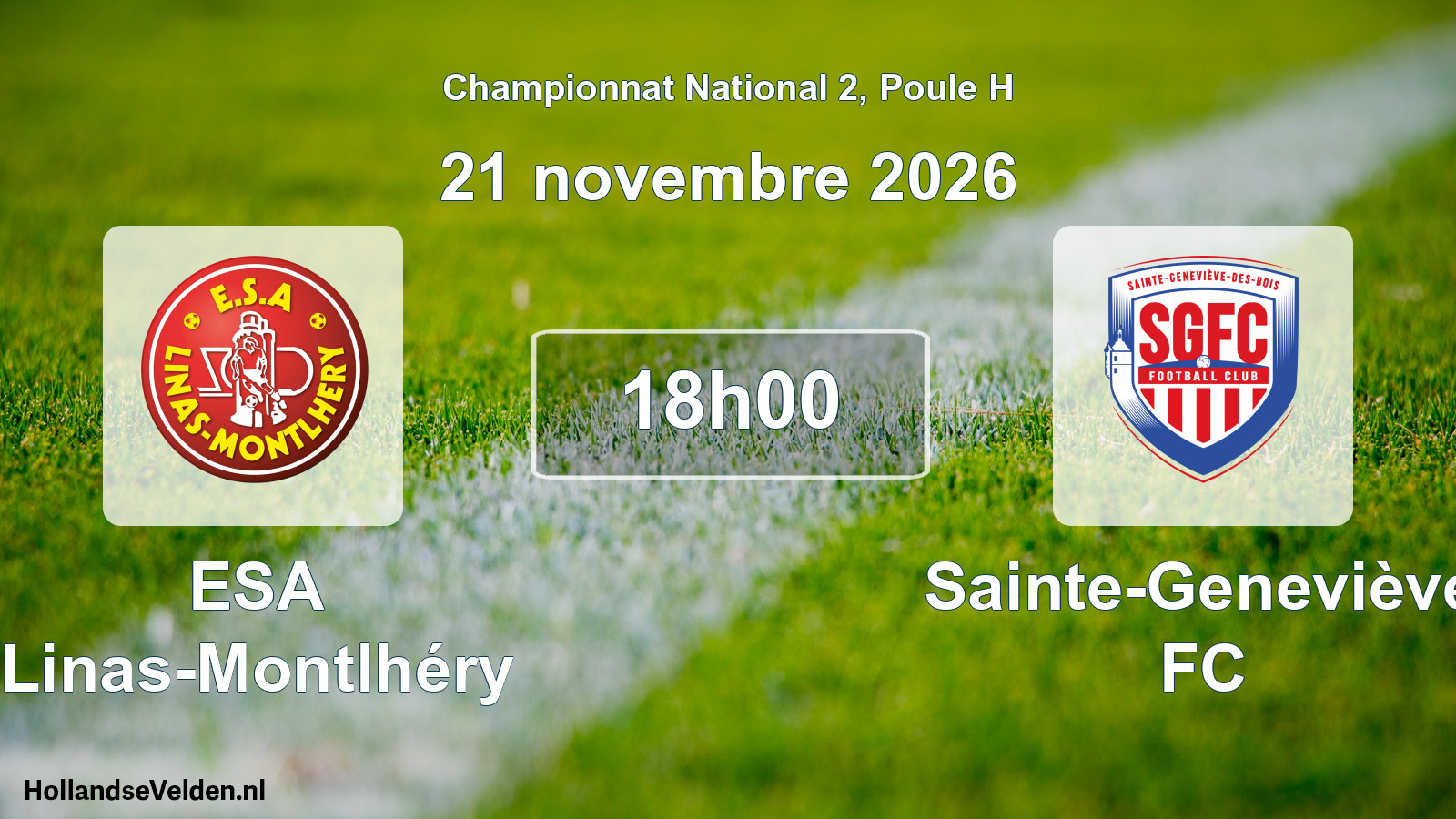 Scheduled Match: ESA Linas-Montlhéry - Sainte-Geneviève FC (21 November 2026)