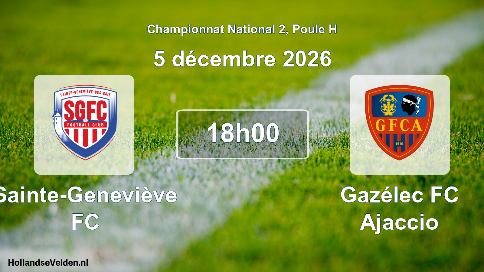 Scheduled Match: Sainte-Geneviève FC - Gazélec FC Ajaccio (5 December 2026)