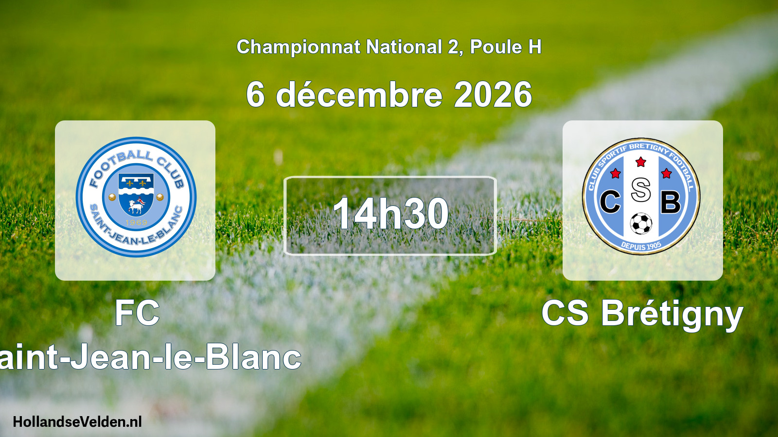 Match programmé: FC Saint-Jean-le-Blanc - CS Brétigny (6 décembre 2026)