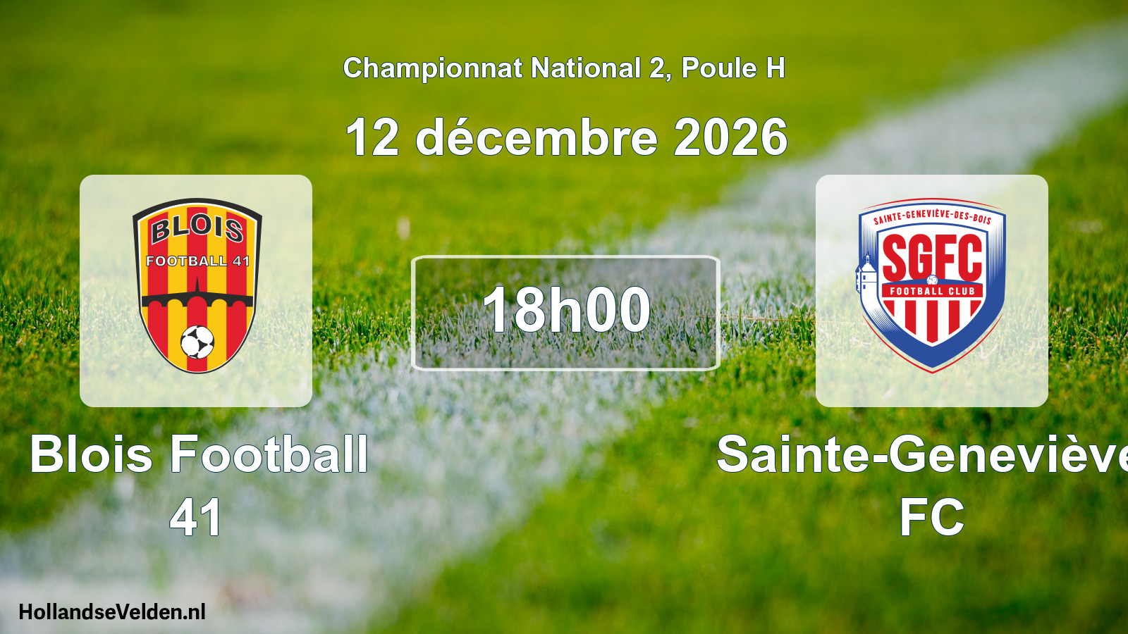 Scheduled Match: Blois Football 41 - Sainte-Geneviève FC (12 December 2026)