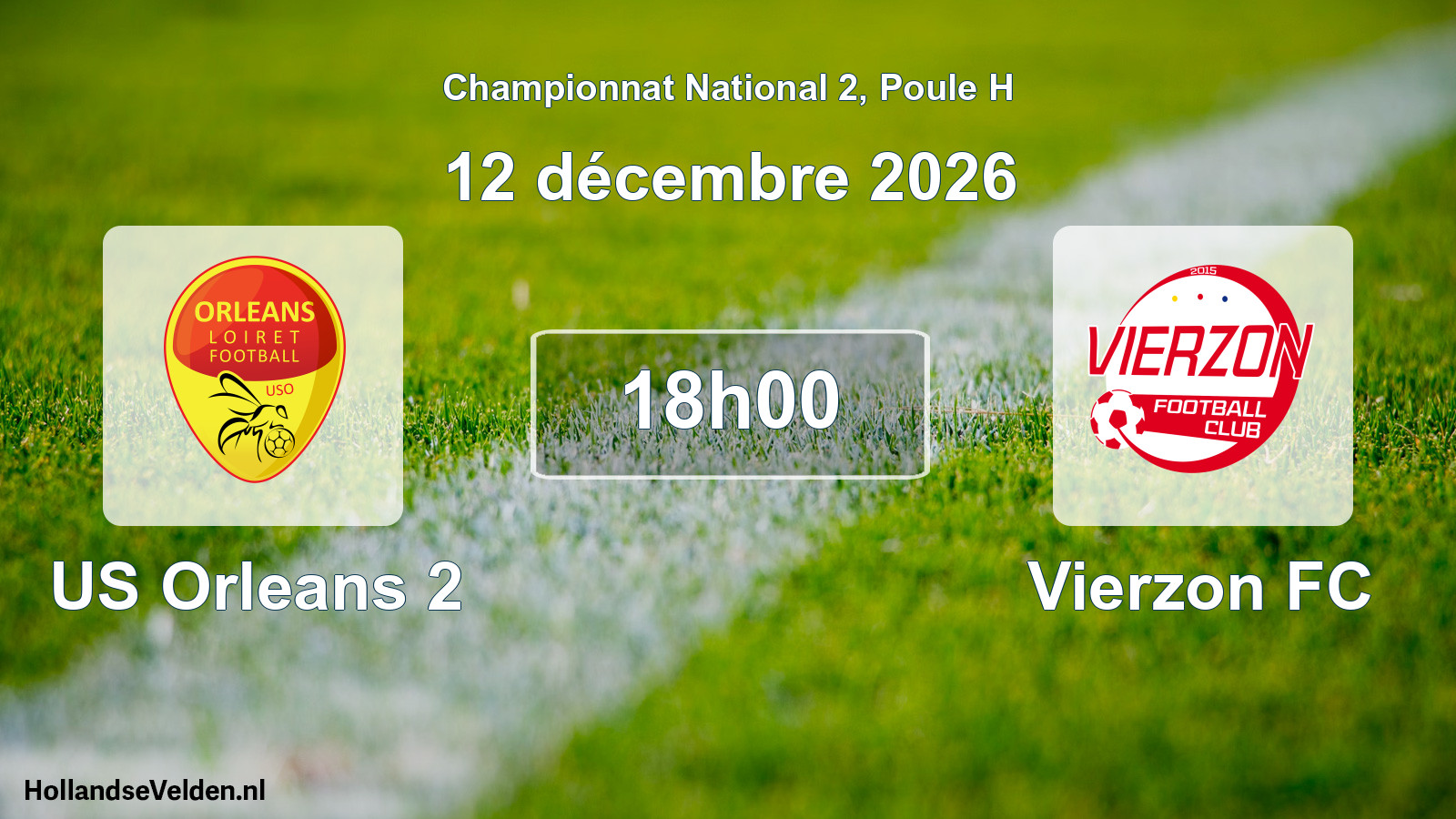 Match programmé: US Orleans 2 - Vierzon FC (12 décembre 2026)