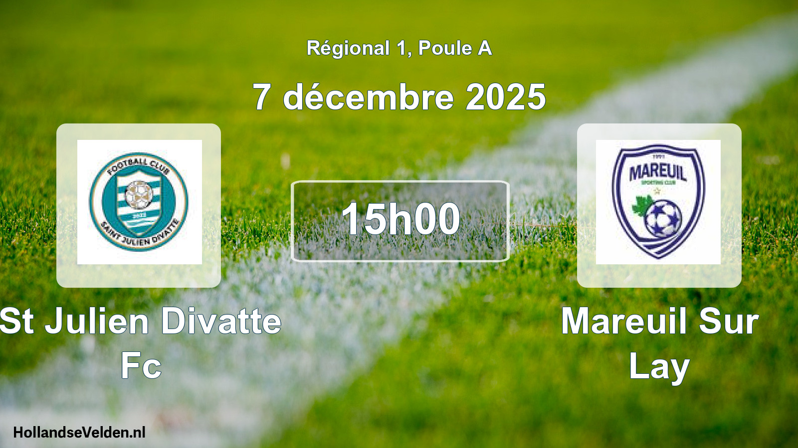 Geplande wedstrijd: St Julien Divatte Fc - Mareuil Sur Lay (7 décembre 2025)