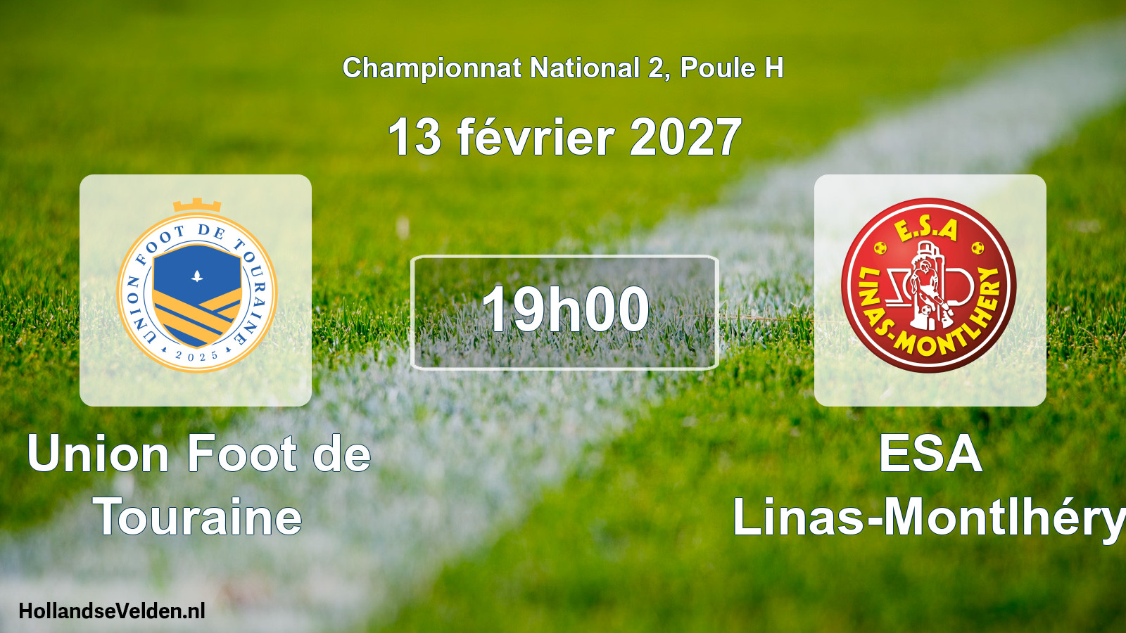 Match programmé: Union Foot de Touraine - ESA Linas-Montlhéry (13 février 2027)