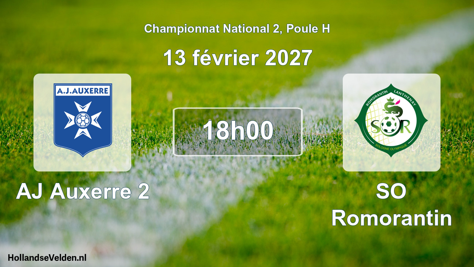 Match programmé: AJ Auxerre 2 - SO Romorantin (13 février 2027)
