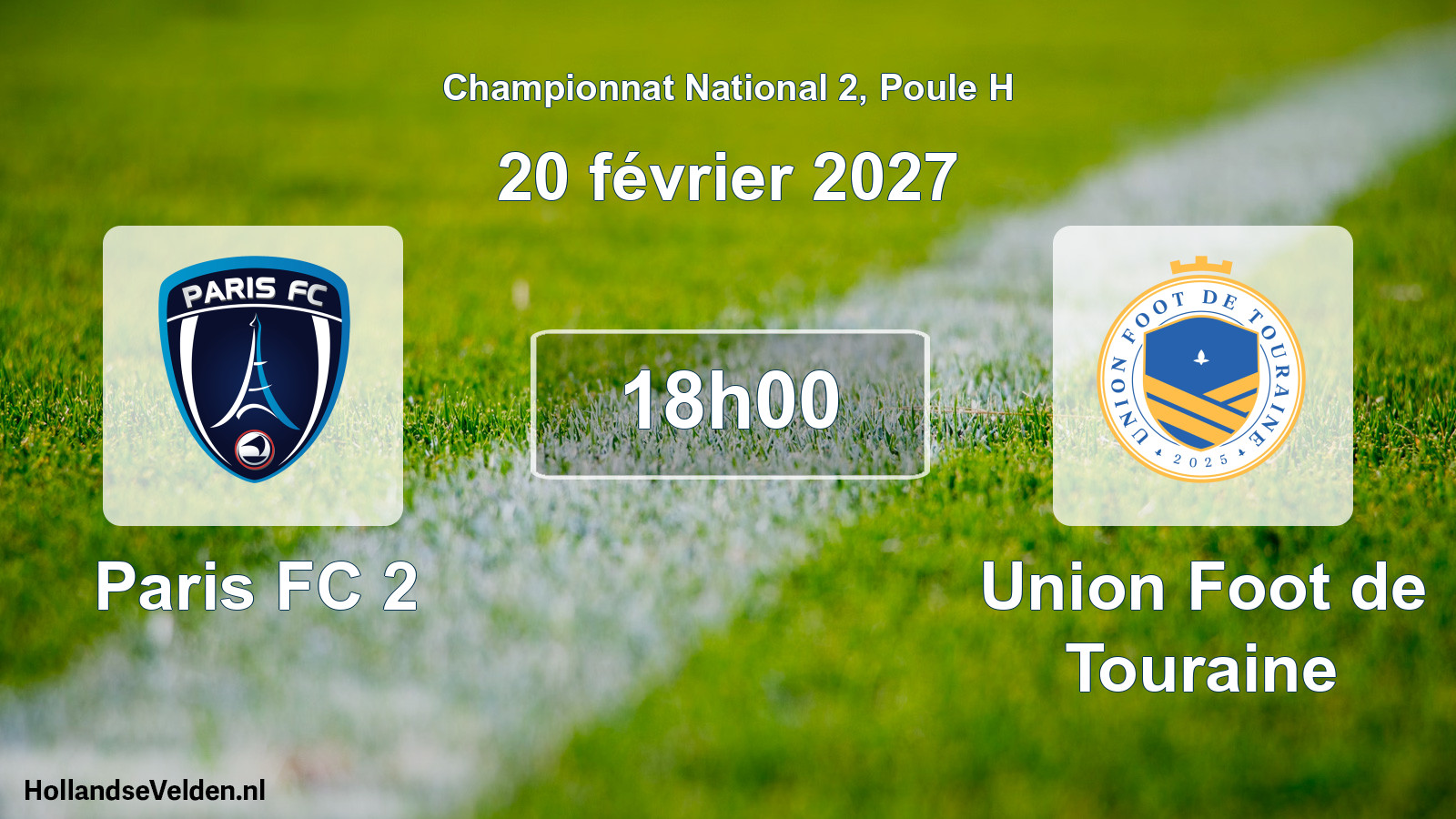 Match programmé: Paris FC 2 - Union Foot de Touraine (20 février 2027)