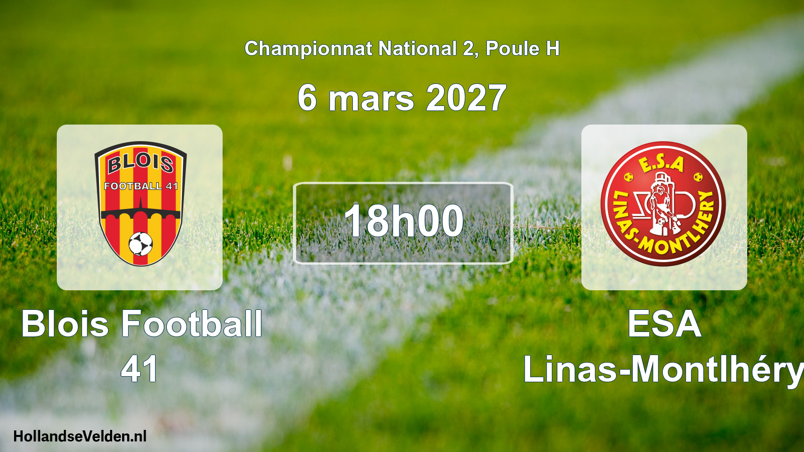 Match programmé: Blois Football 41 - ESA Linas-Montlhéry (6 mars 2027)