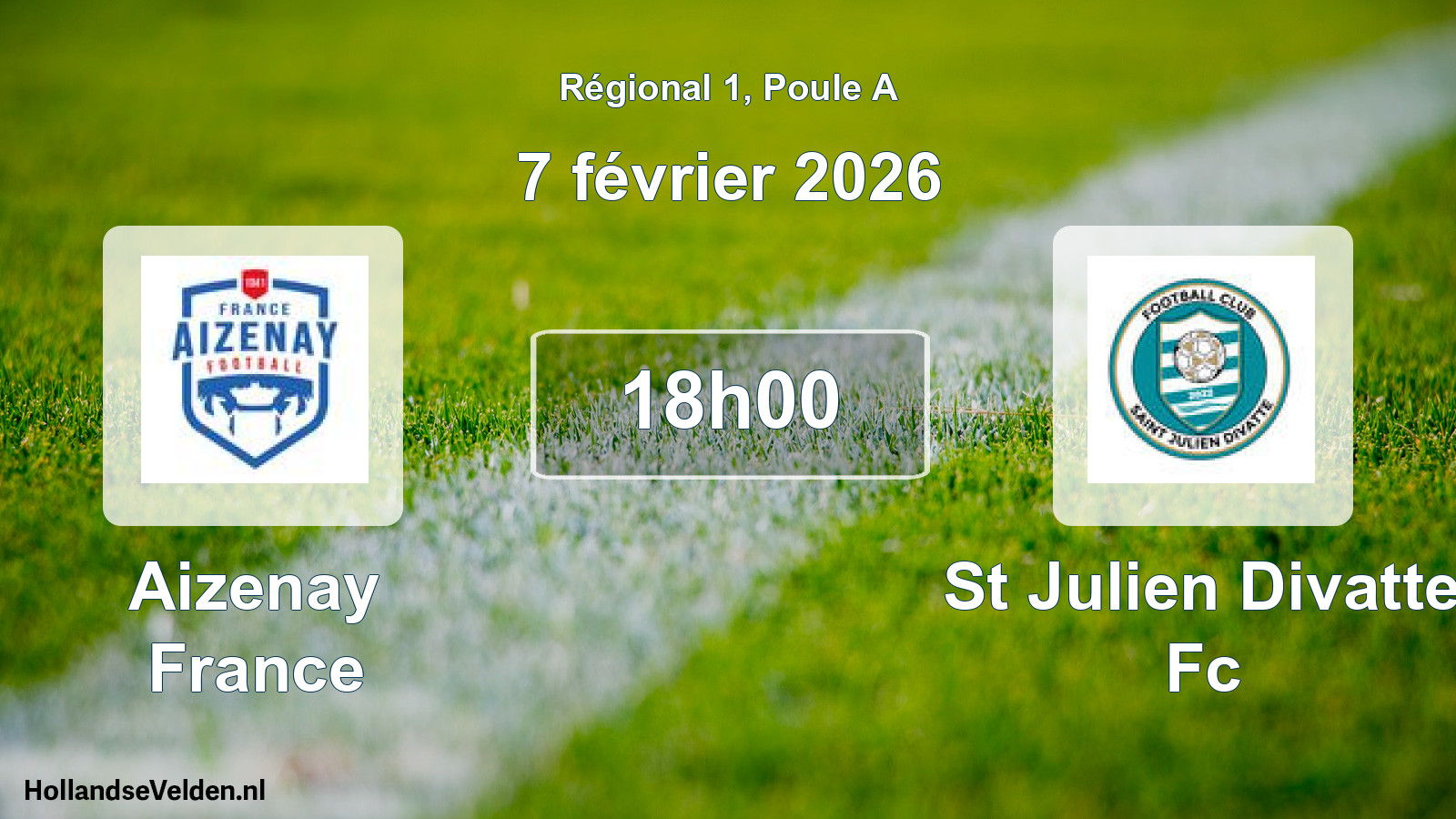 Geplande wedstrijd: Aizenay France - St Julien Divatte Fc (7 février 2026)