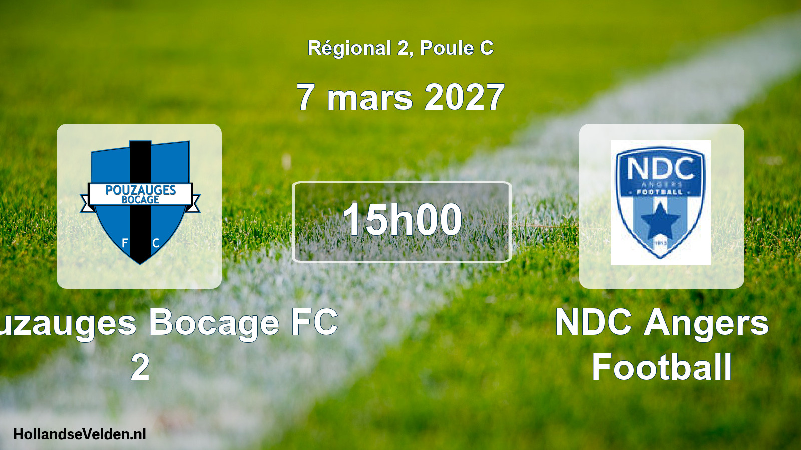 Match programmé: Pouzauges Bocage FC 2 - NDC Angers Football (7 mars 2027)