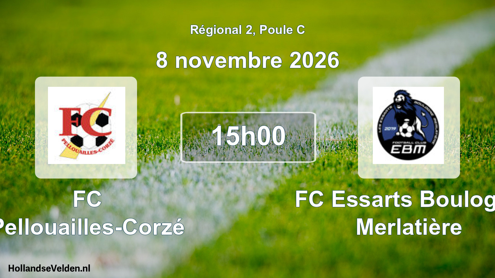 Scheduled Match: FC Pellouailles-Corzé - FC Essarts Boulogne Merlatière (8 November 2026)