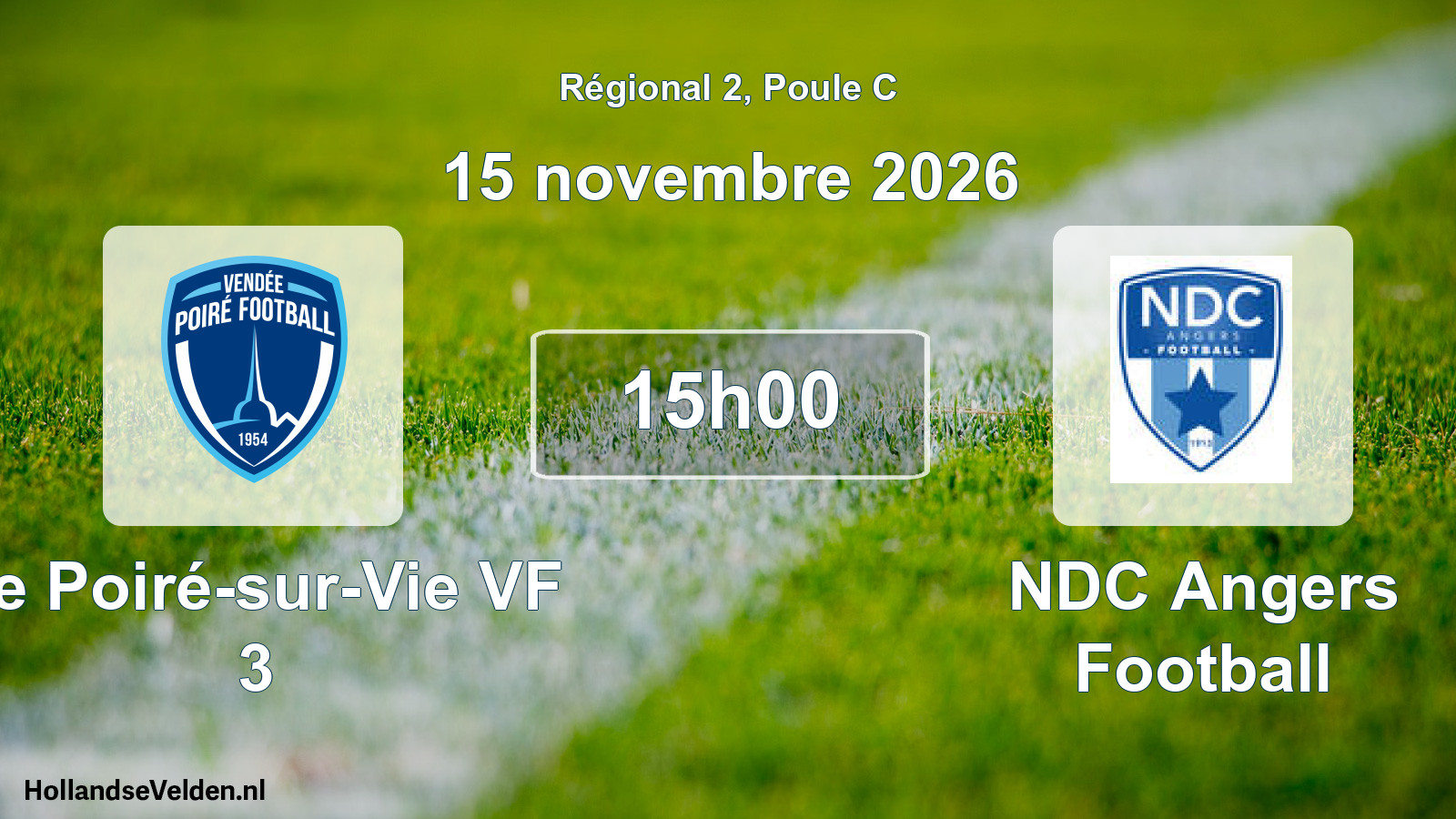 Match programmé: Le Poiré-sur-Vie VF 3 - NDC Angers Football (15 novembre 2026)