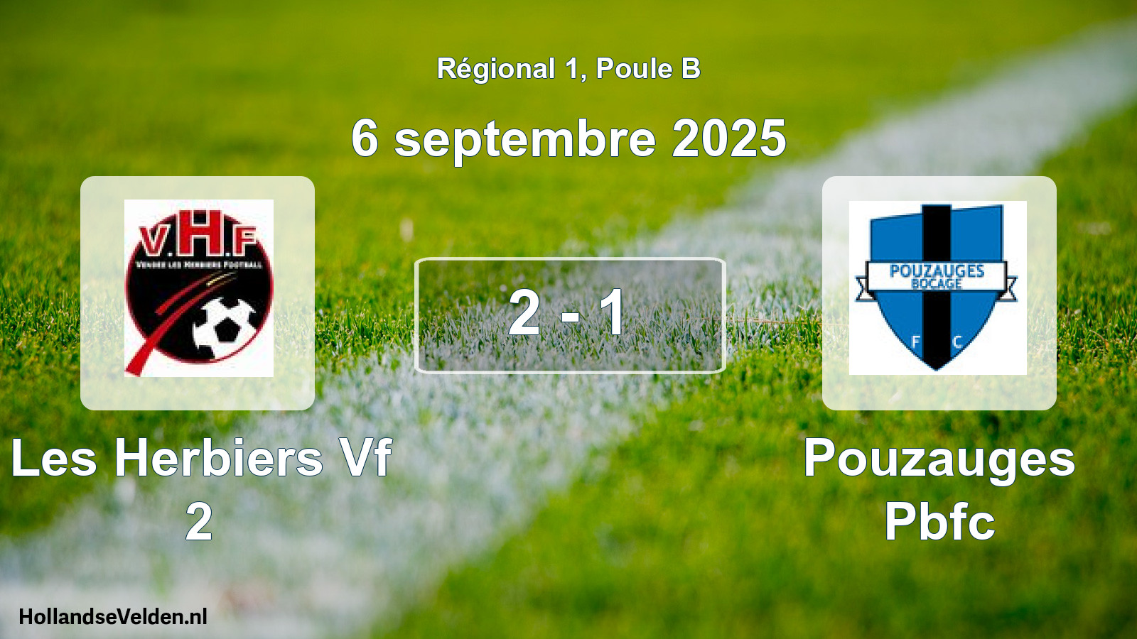Gespeelde wedstrijd: Les Herbiers Vf 2 - Pouzauges Pbfc 2 - 1 (6 septembre 2025)