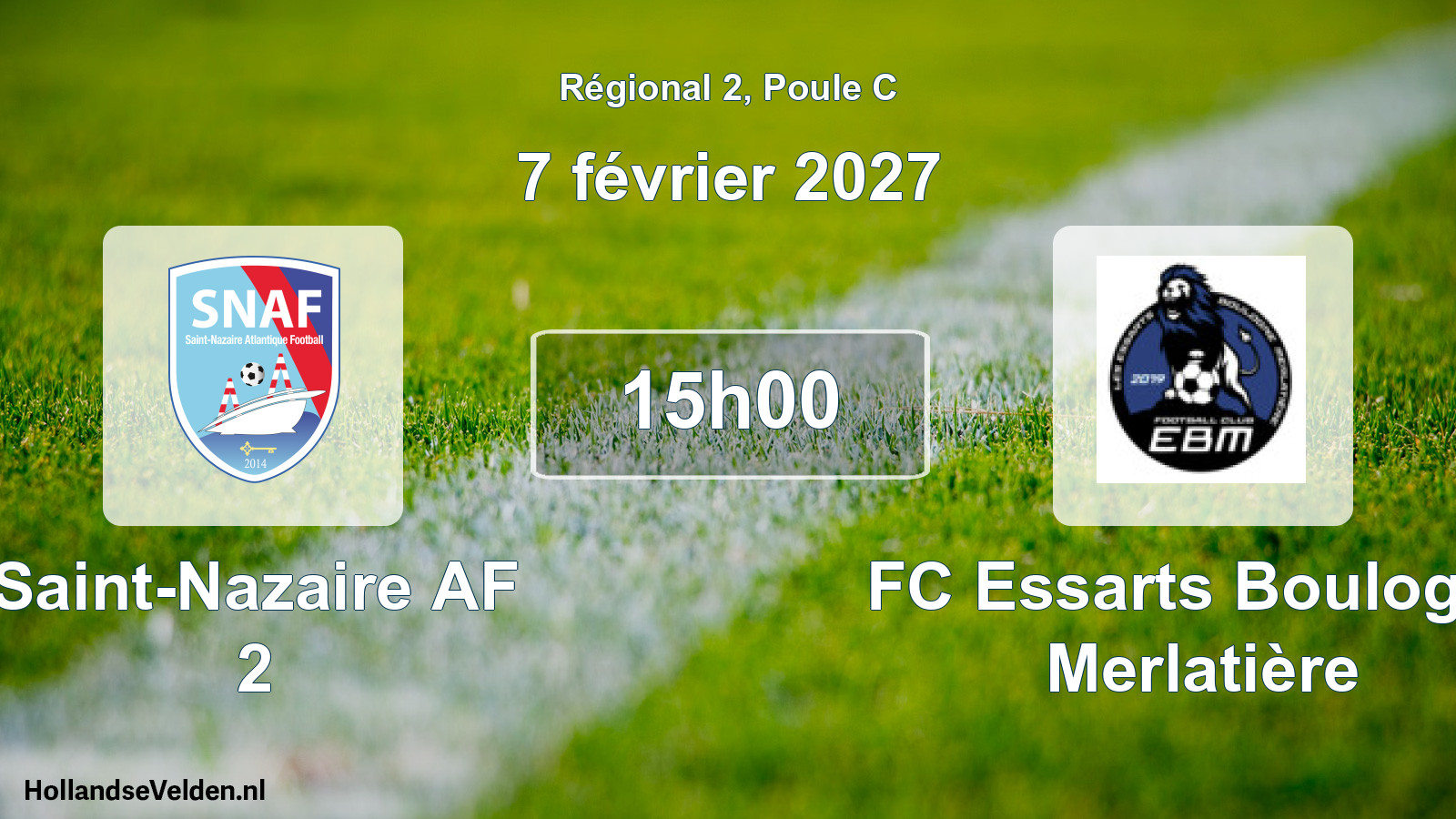 Scheduled Match: Saint-Nazaire AF 2 - FC Essarts Boulogne Merlatière (7 February 2027)