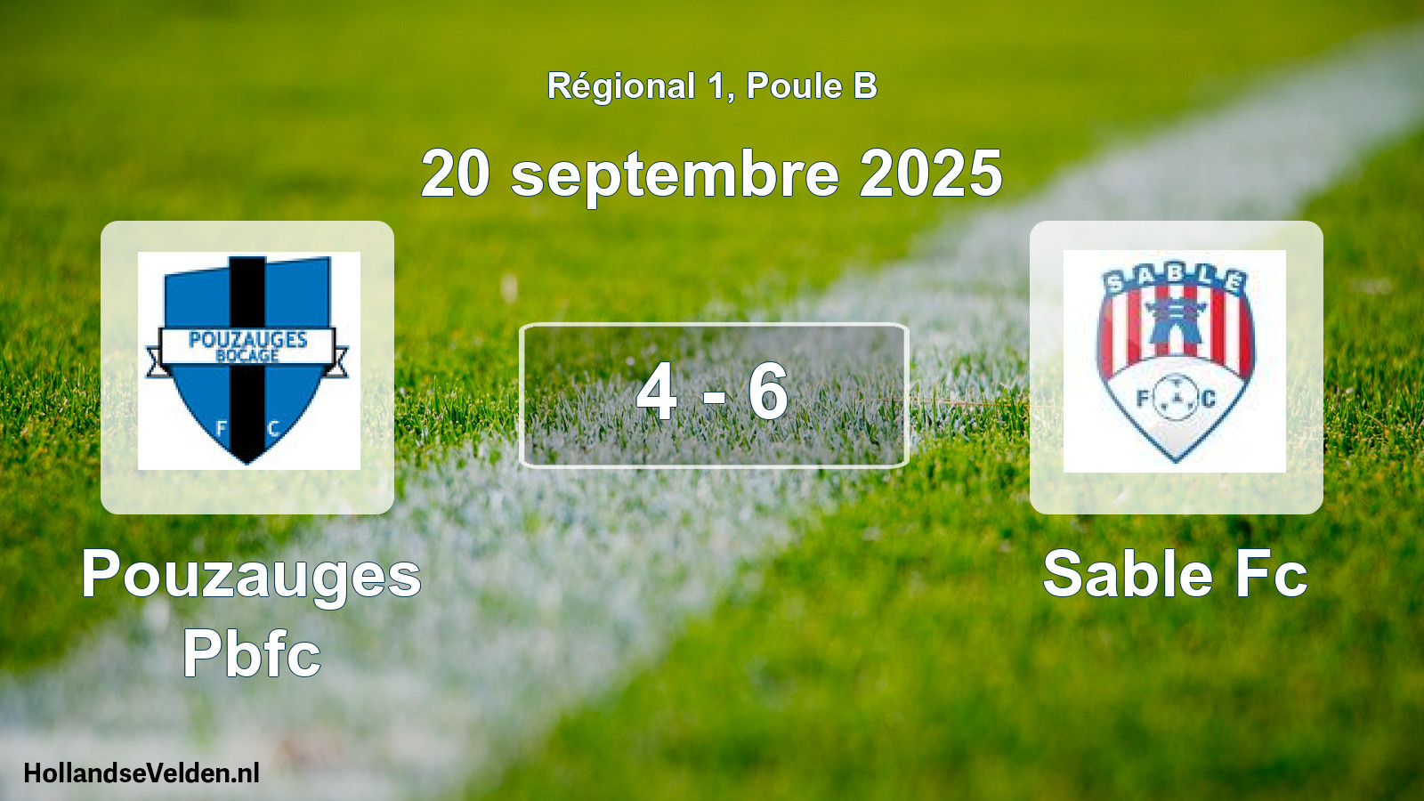 Gespeelde wedstrijd: Pouzauges Pbfc - Sable Fc 4 - 6 (20 september 2025)