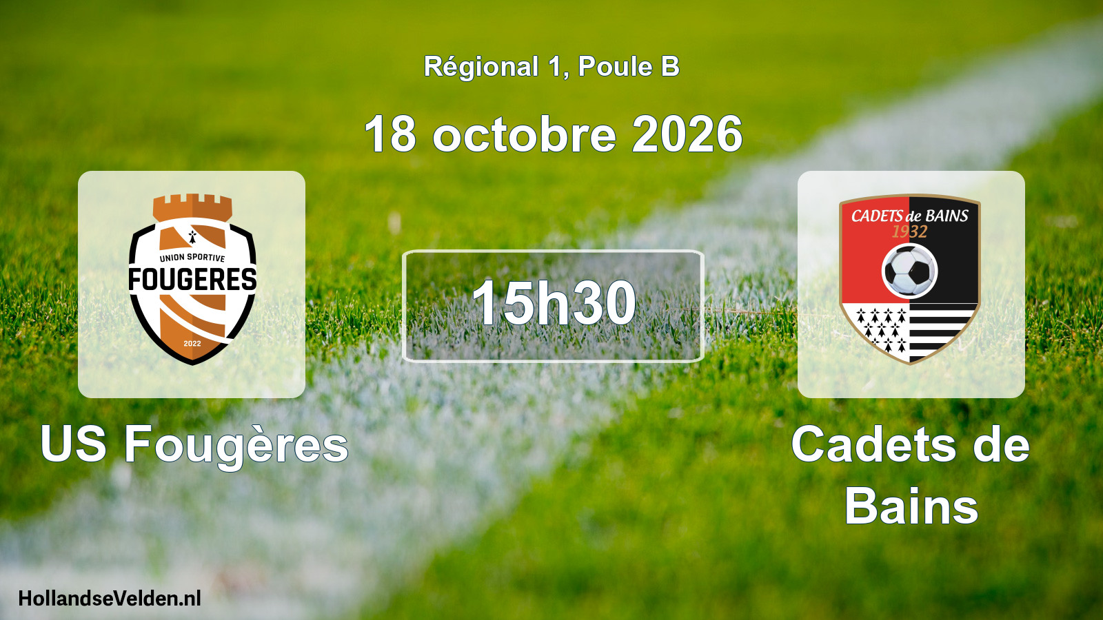 Scheduled Match: US Fougères - Cadets de Bains (18 October 2026)