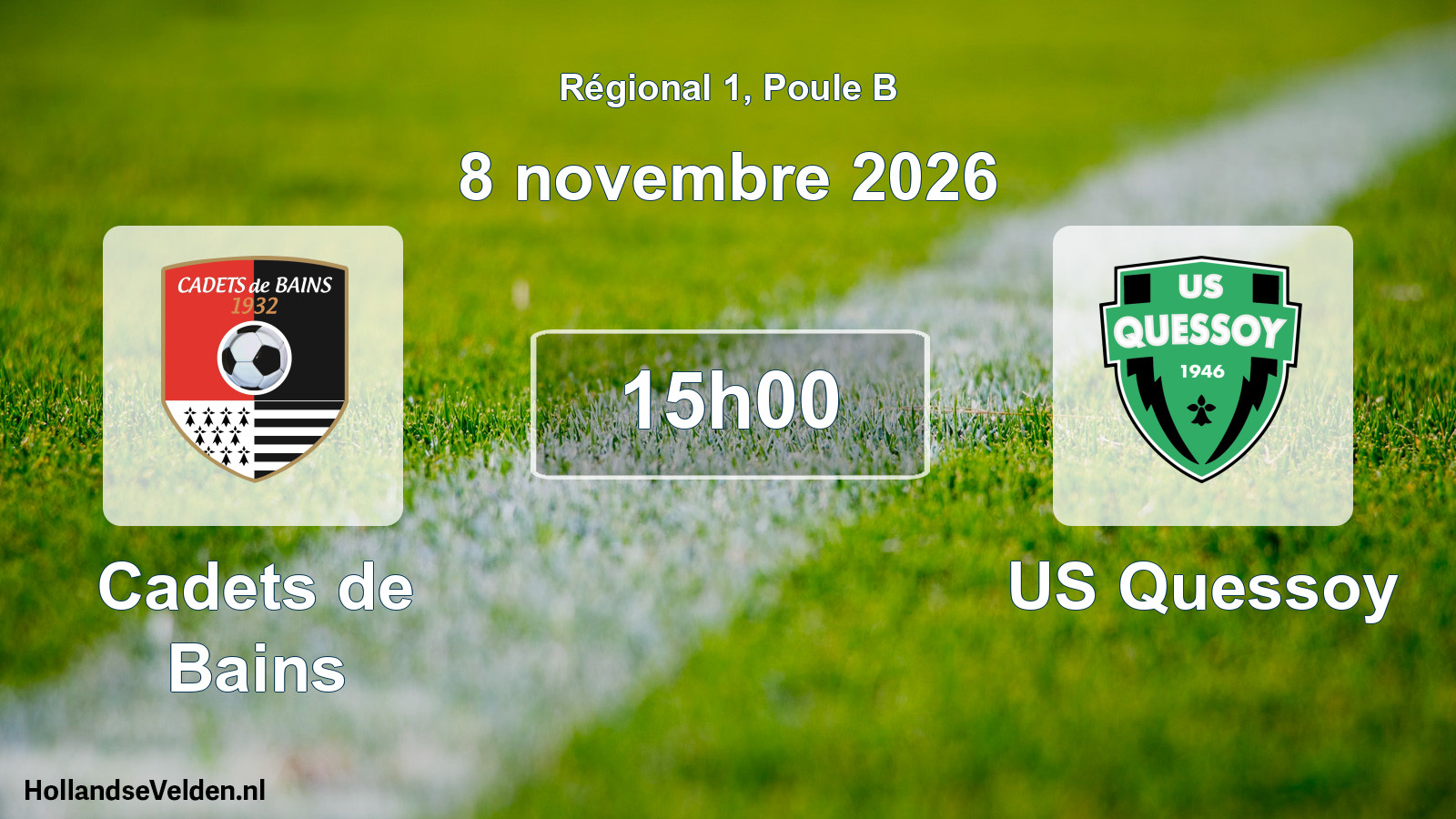 Scheduled Match: Cadets de Bains - US Quessoy (8 November 2026)
