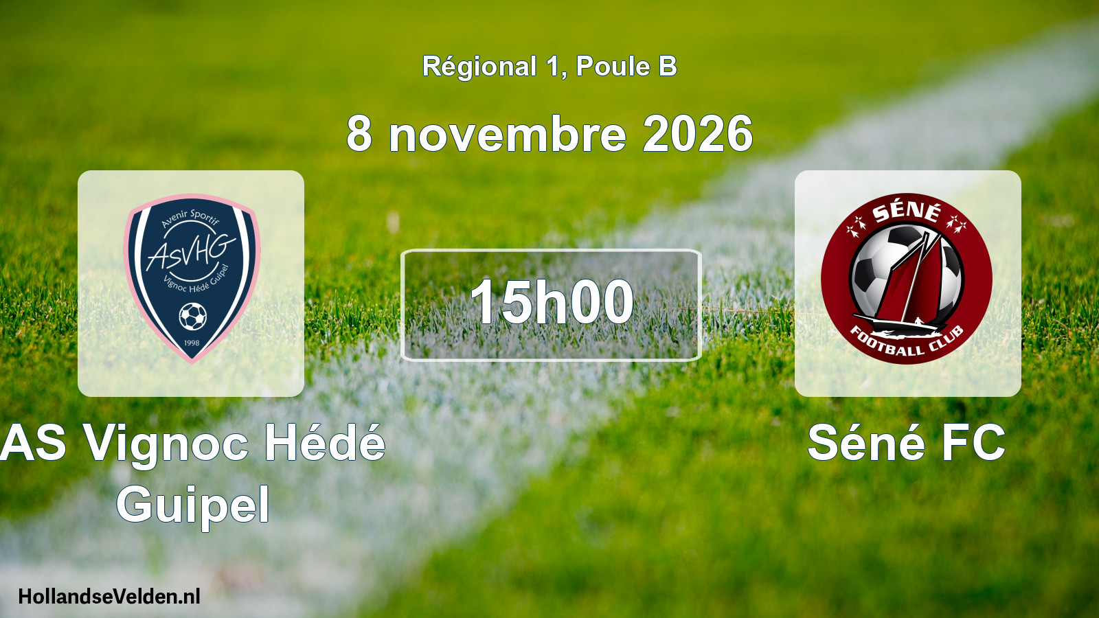 Match programmé: AS Vignoc Hédé Guipel - Séné FC (8 novembre 2026)