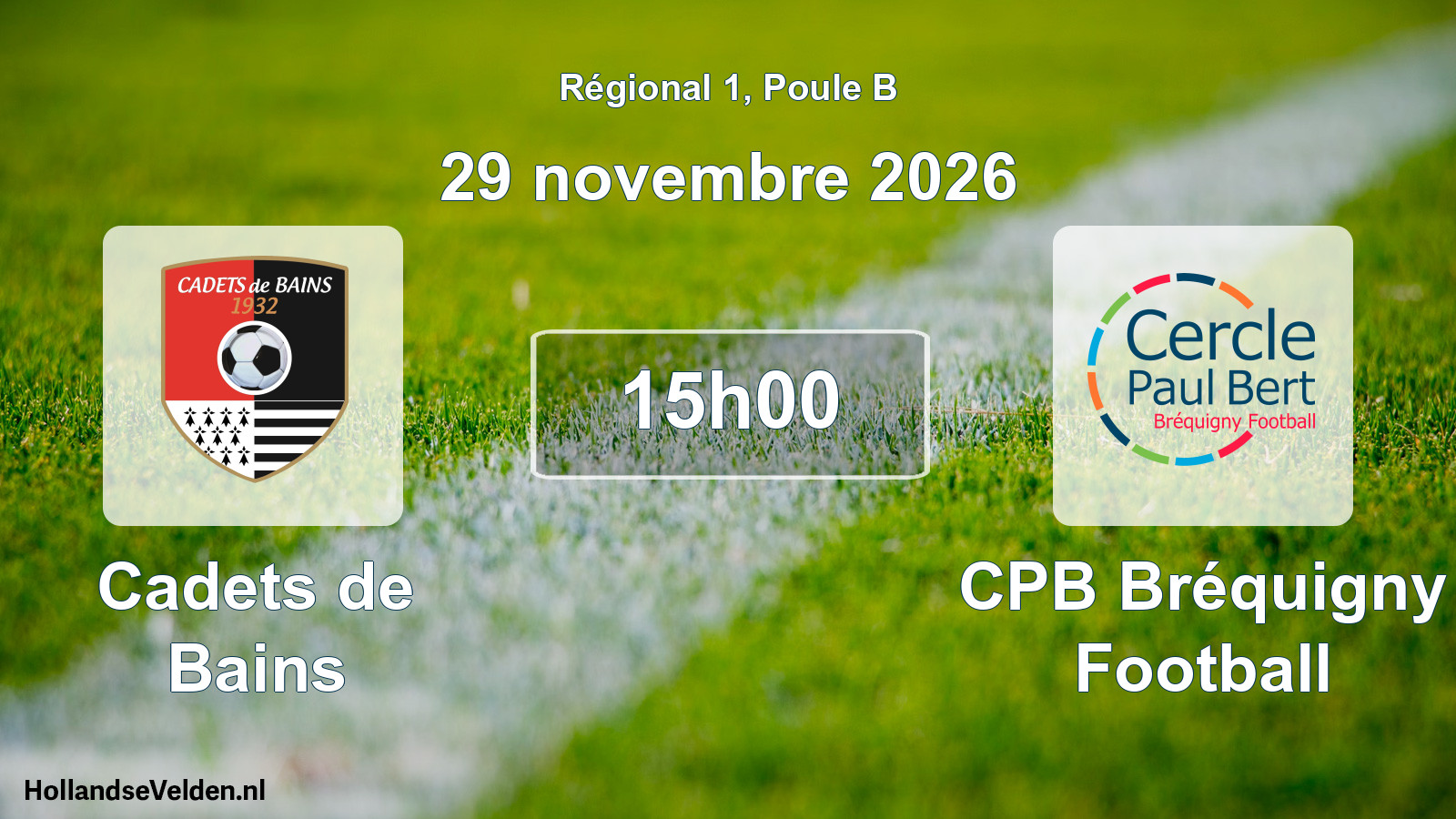 Scheduled Match: Cadets de Bains - CPB Bréquigny Football (29 November 2026)