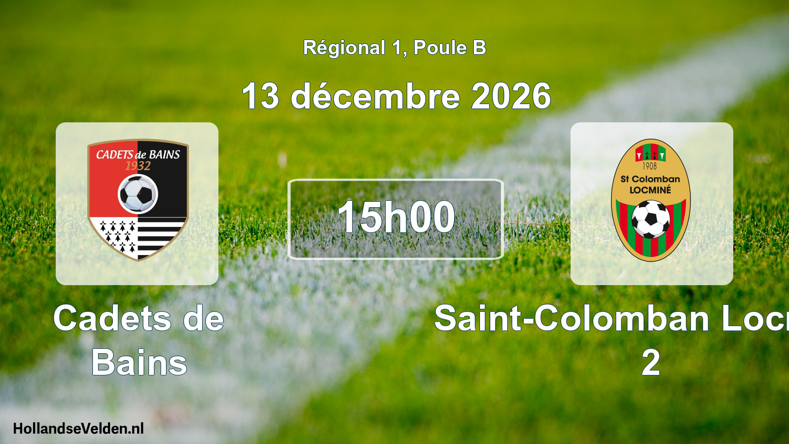 Scheduled Match: Cadets de Bains - Saint-Colomban Locminé 2 (13 December 2026)