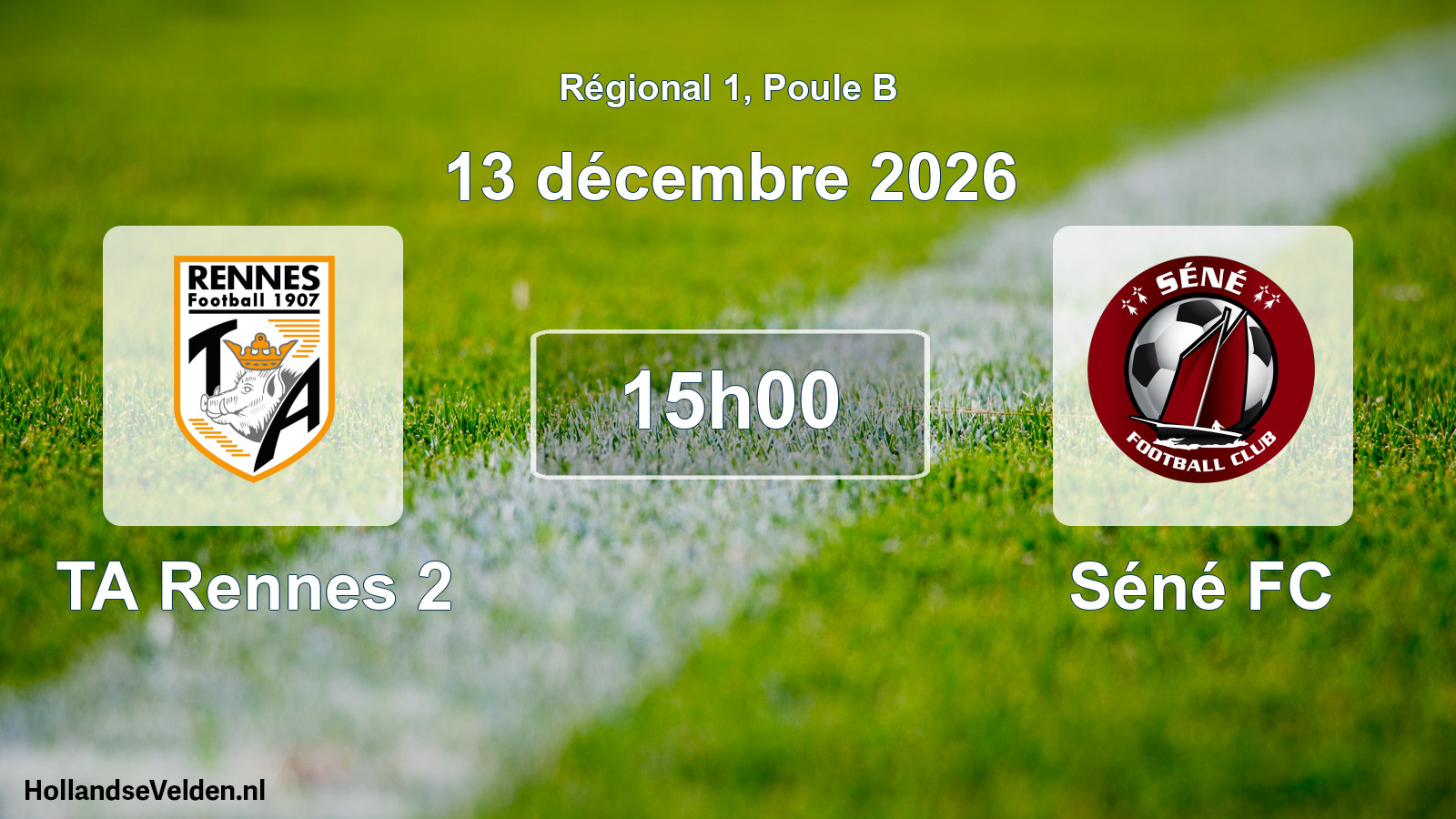 Scheduled Match: TA Rennes 2 - Séné FC (13 December 2026)