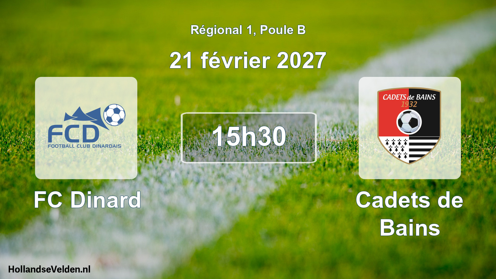 Match programmé: FC Dinard - Cadets de Bains (21 février 2027)