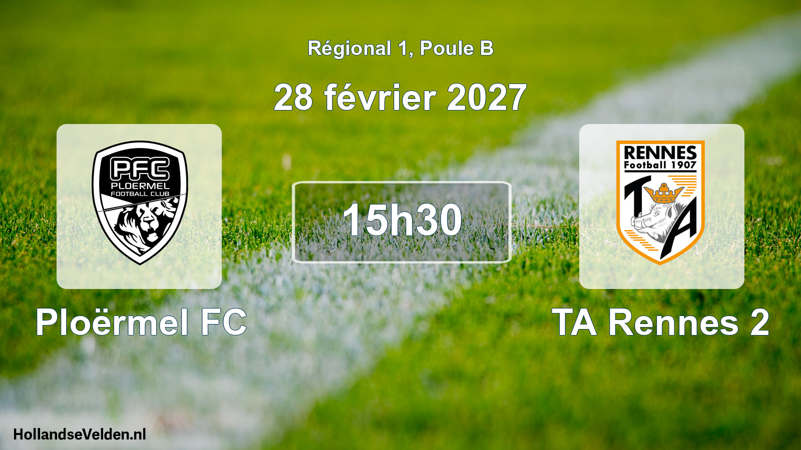 Match programmé: Ploërmel FC - TA Rennes 2 (28 février 2027)