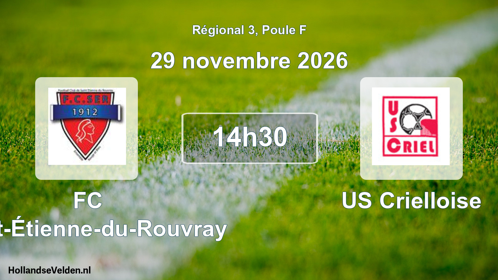 Scheduled Match: FC Saint-Étienne-du-Rouvray - US Crielloise (29 November 2026)