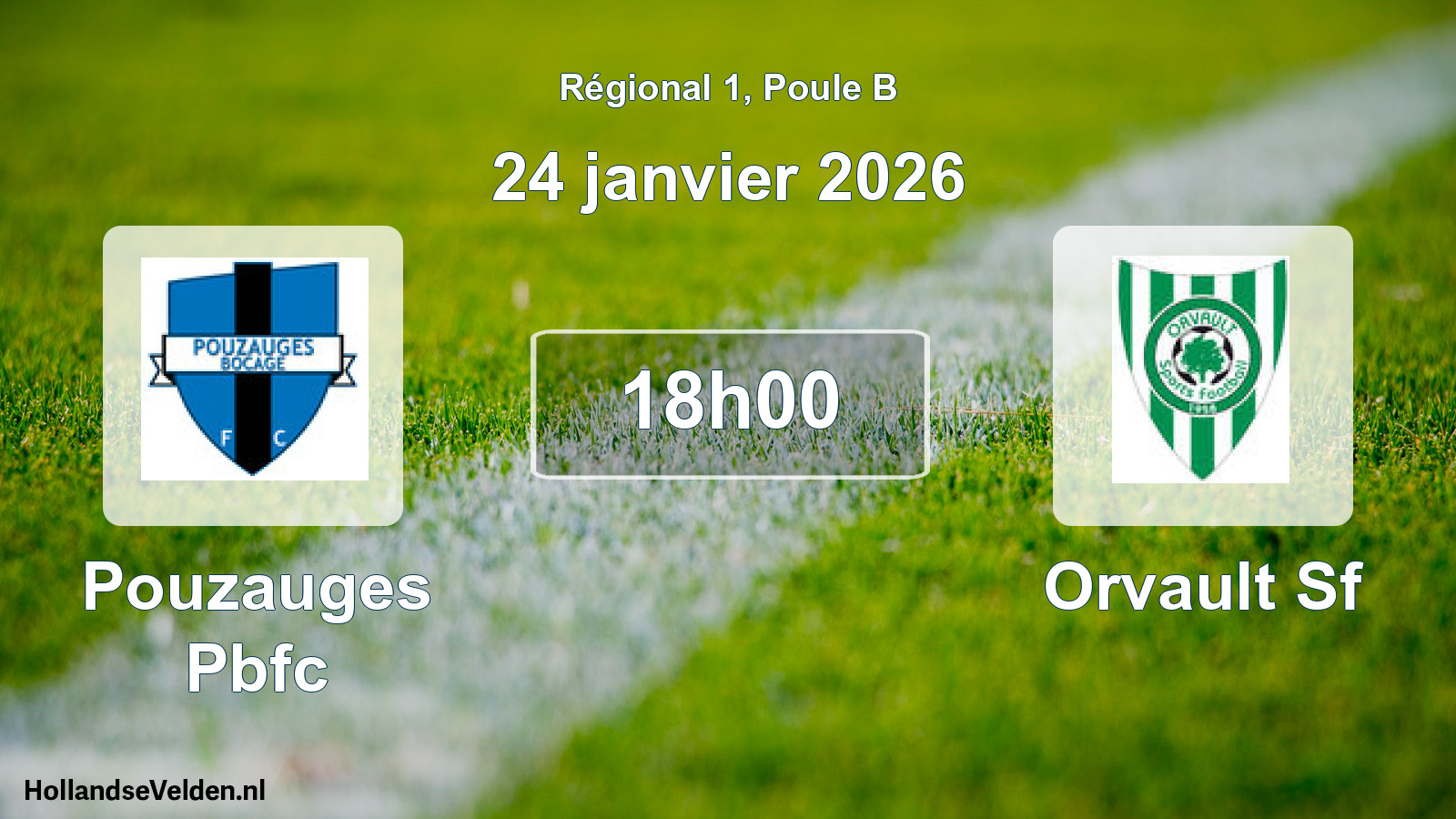 Geplande wedstrijd: Pouzauges Pbfc - Orvault Sf (24 janvier 2026)