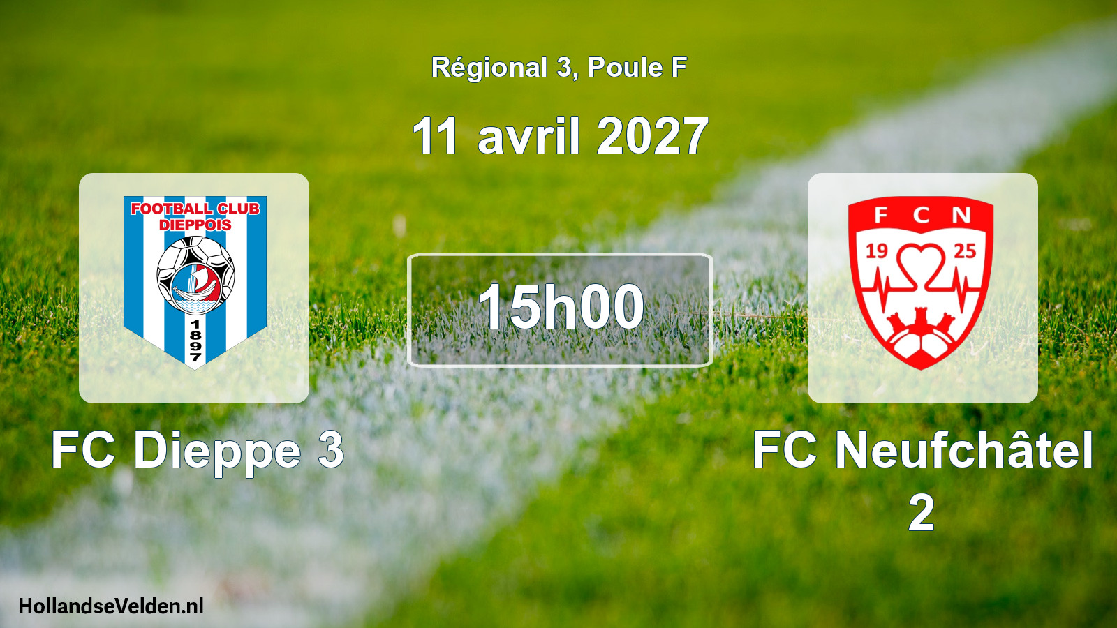 Match programmé: FC Dieppe 3 - FC Neufchâtel 2 (11 avril 2027)