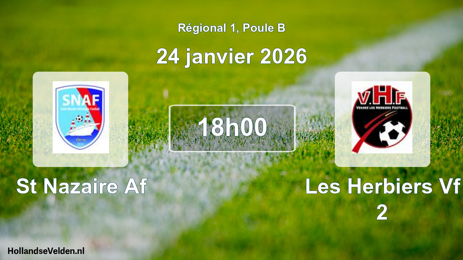 Geplande wedstrijd: St Nazaire Af - Les Herbiers Vf 2 (24 januari 2026)