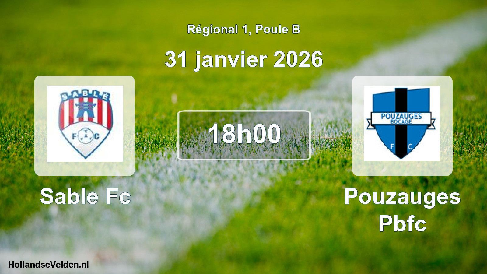 Geplande wedstrijd: Sable Fc - Pouzauges Pbfc (31 janvier 2026)