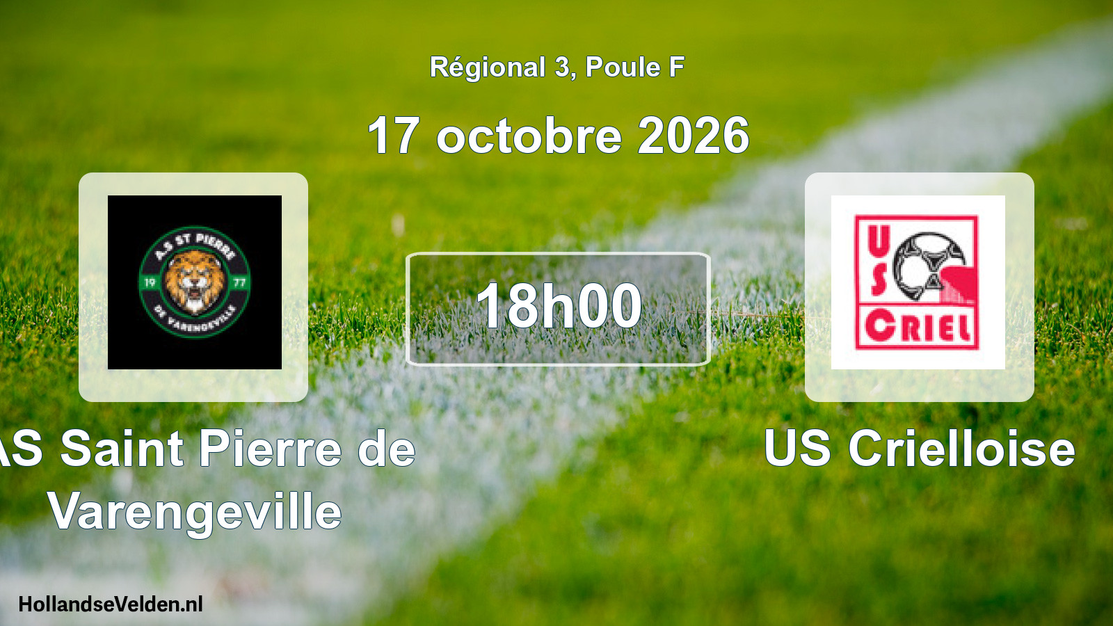 Match programmé: AS Saint Pierre de Varengeville - US Crielloise (17 octobre 2026)