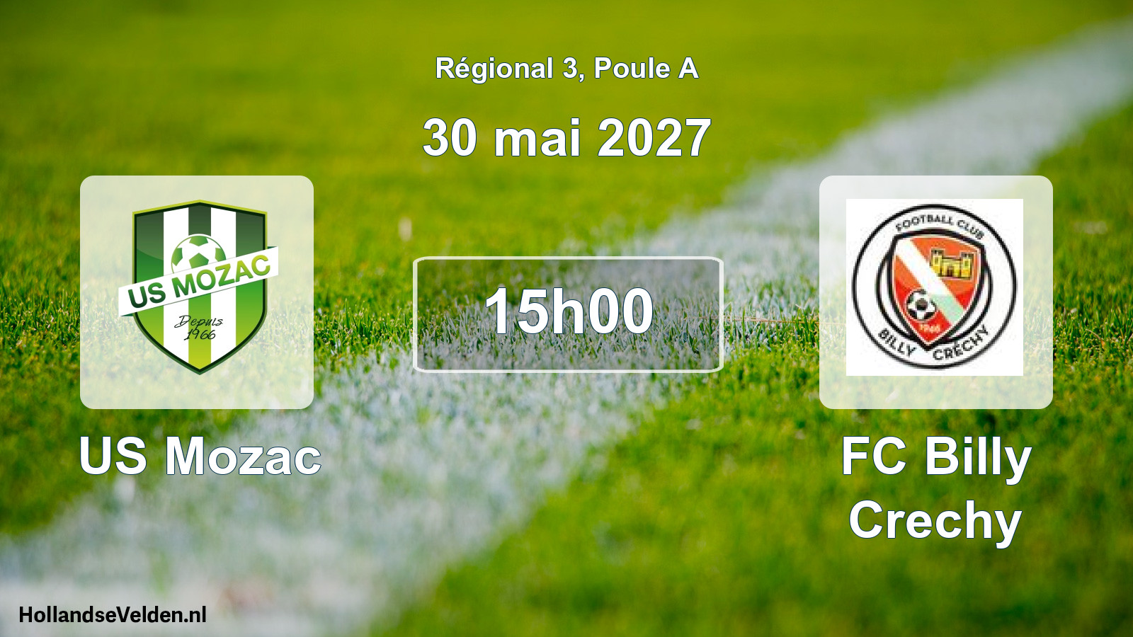 Match programmé: US Mozac - FC Billy Crechy (30 mai 2027)