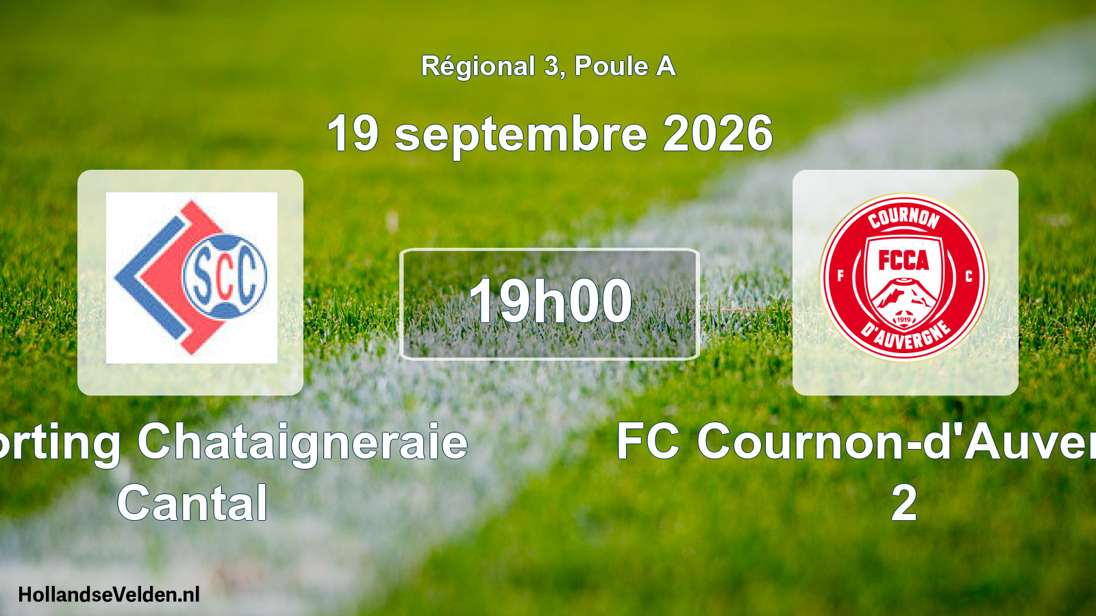 Scheduled Match: Sporting Chataigneraie Cantal - FC Cournon-d'Auvergne 2 (19 September 2026)