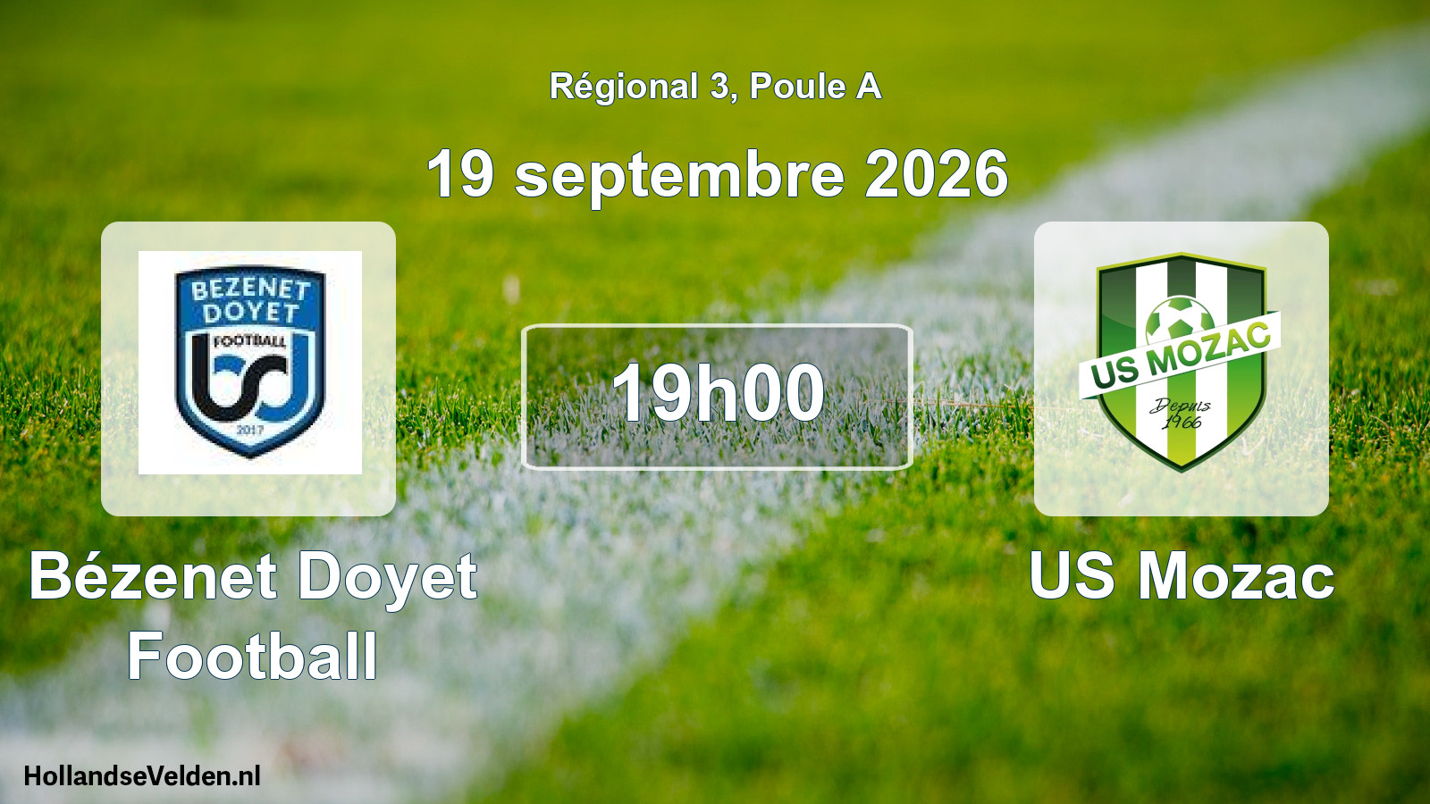 Scheduled Match: Bézenet Doyet Football - US Mozac (19 September 2026)